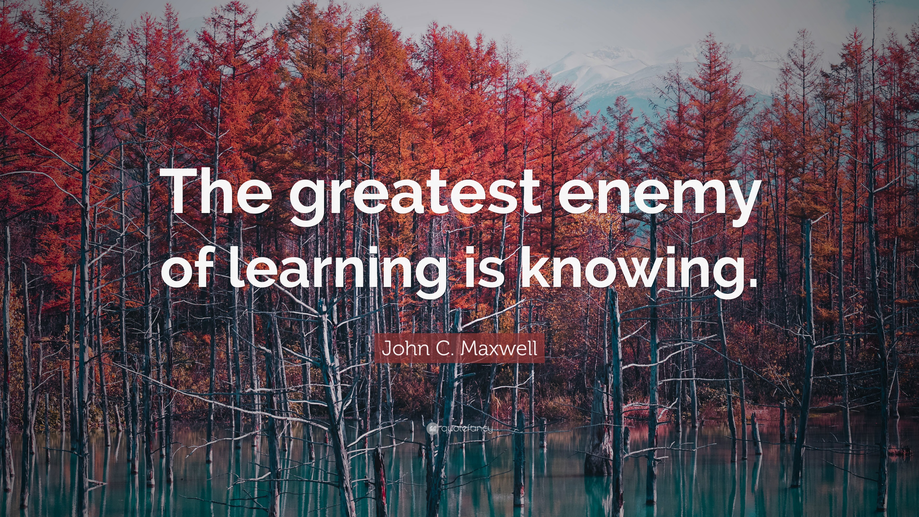 John C. Maxwell Quote: “The greatest enemy of learning is knowing.”