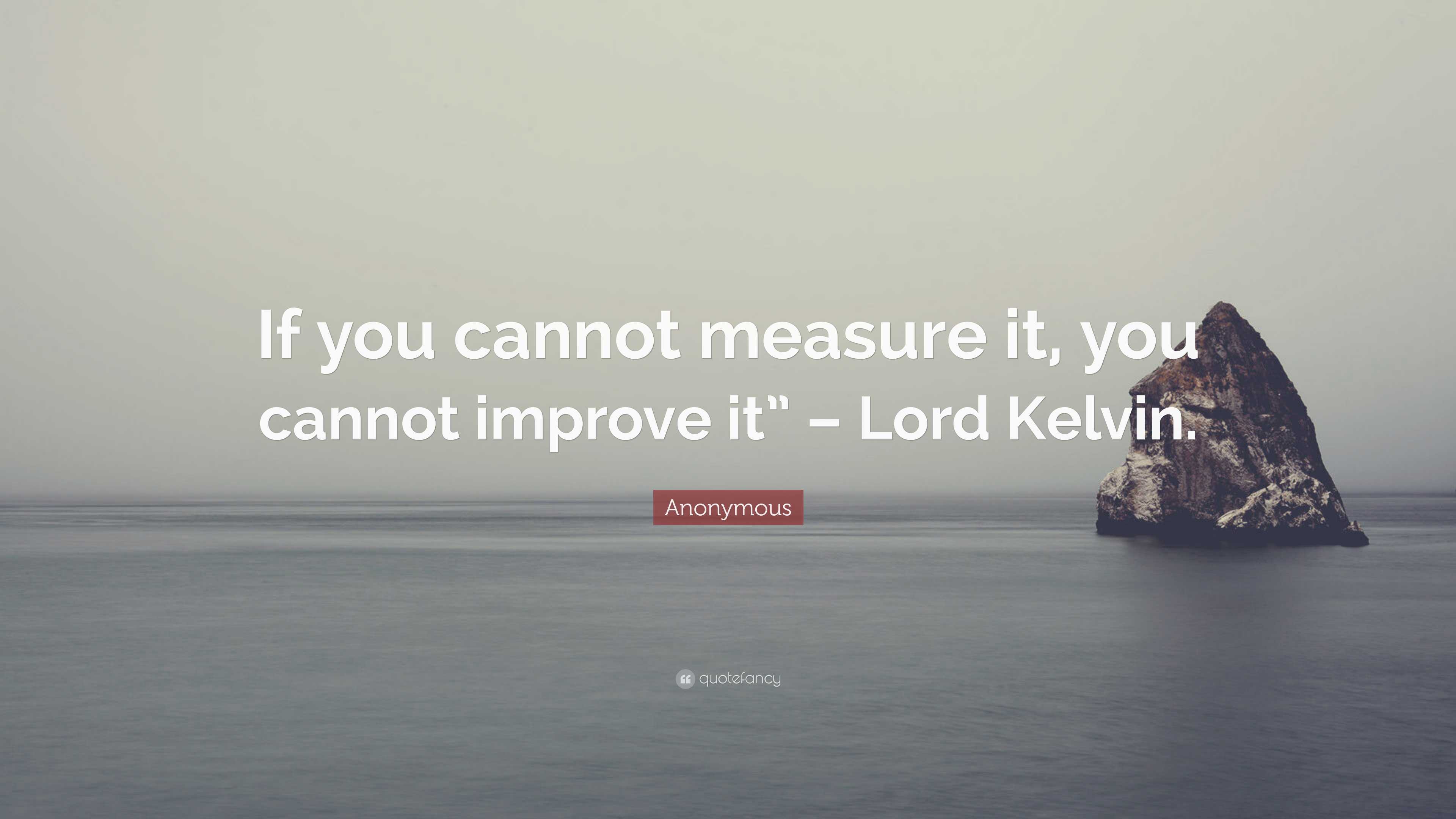 Anonymous Quote If You Cannot Measure It You Cannot Improve It