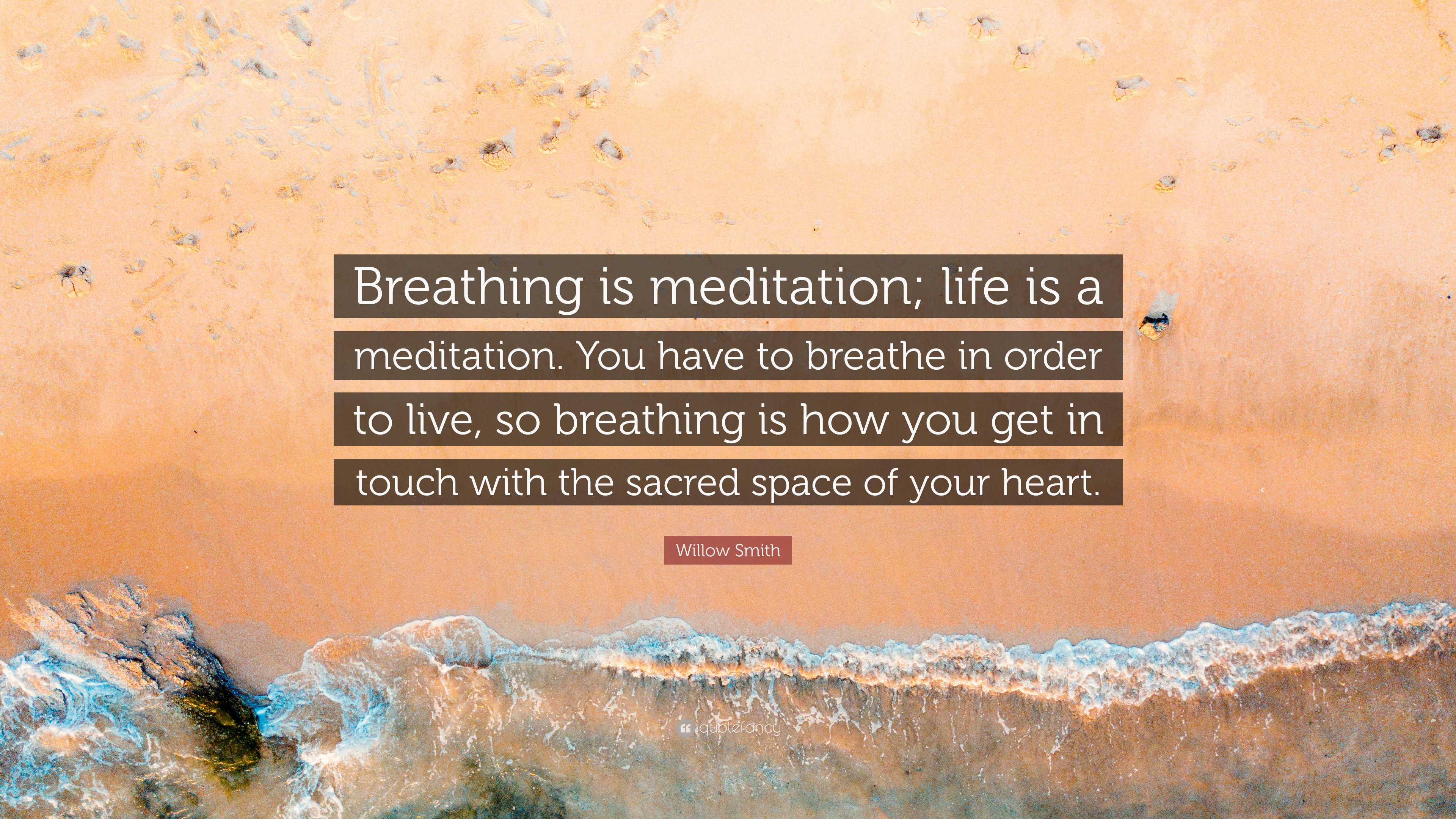 Willow Smith Quote: “Breathing is meditation; life is a meditation. You ...