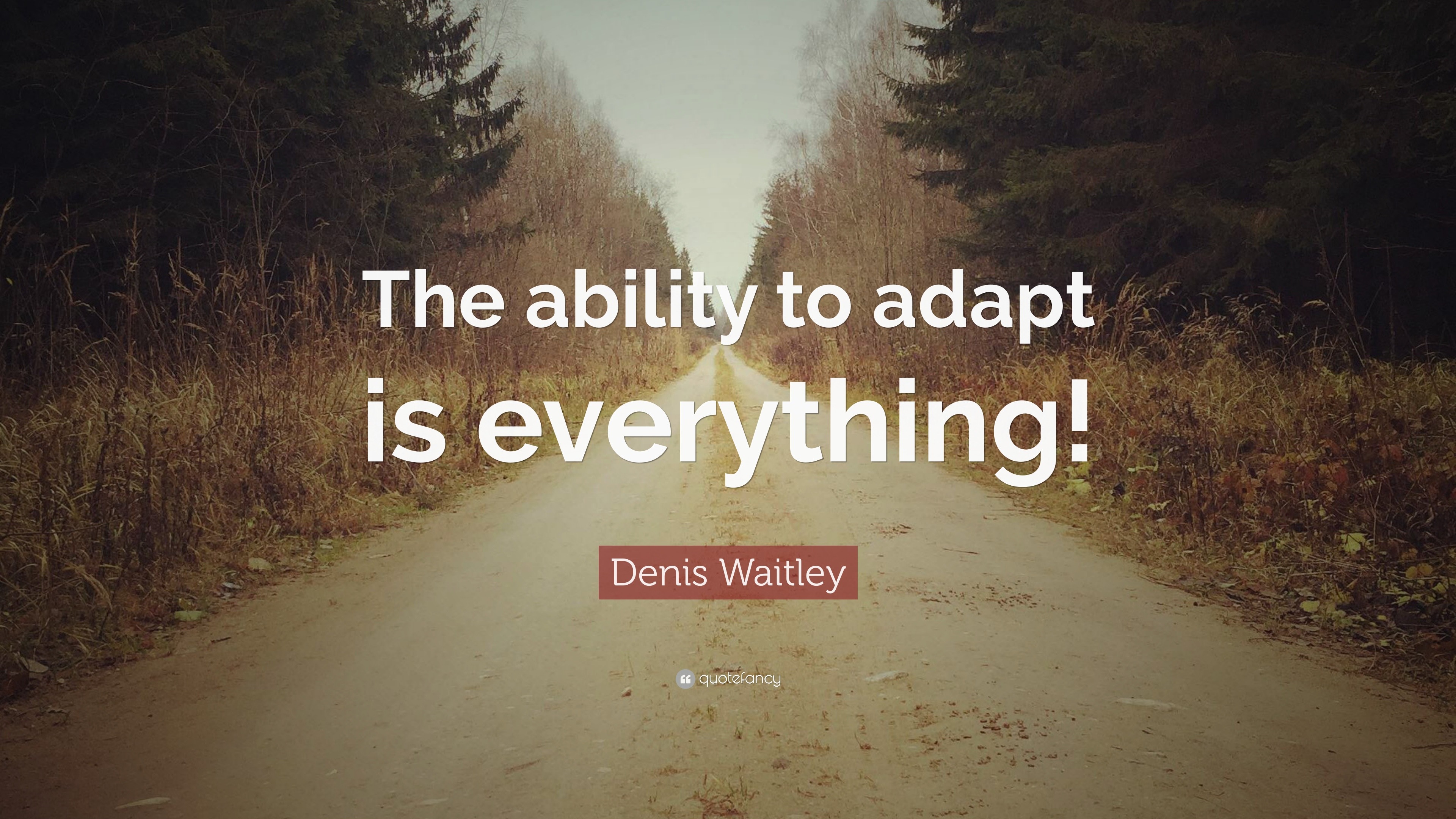 Denis Waitley Quote “The ability to adapt is everything!”