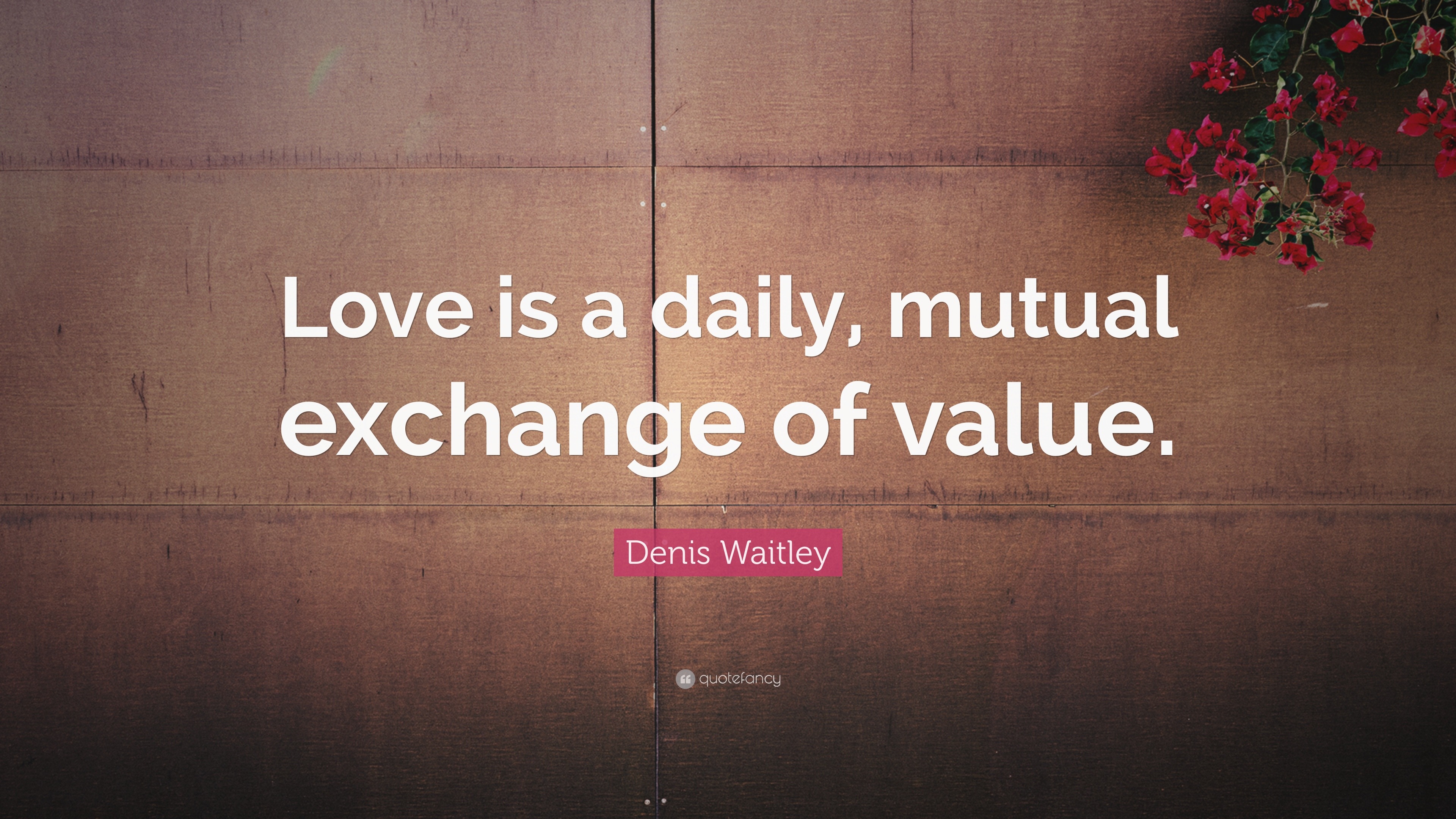 Denis Waitley Quote “Love is a daily, mutual exchange of value.”