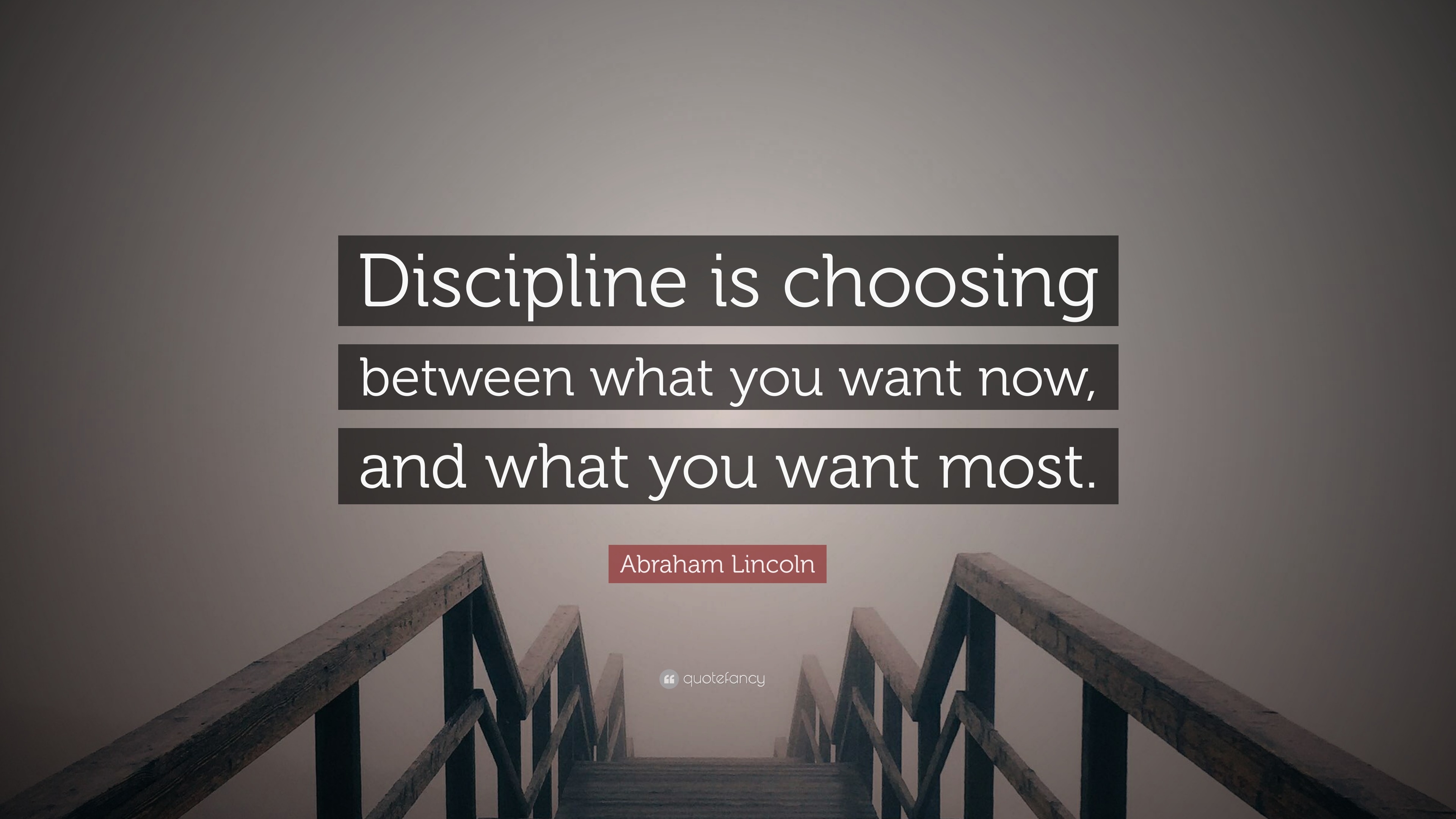 Abraham Lincoln Quote: “Discipline is choosing between what you want ...
