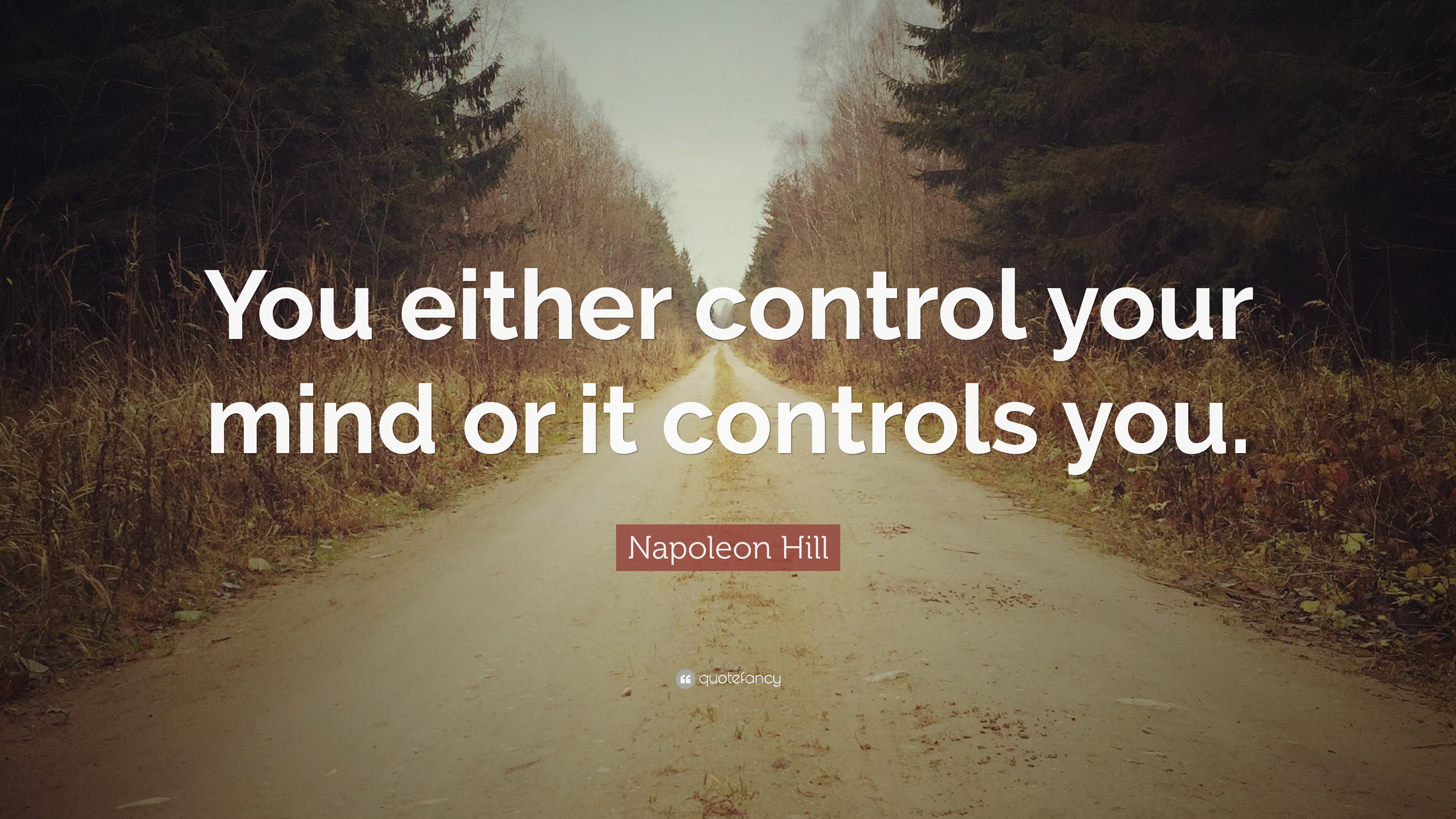 Napoleon Hill Quote: “You either control your mind or it controls you.”