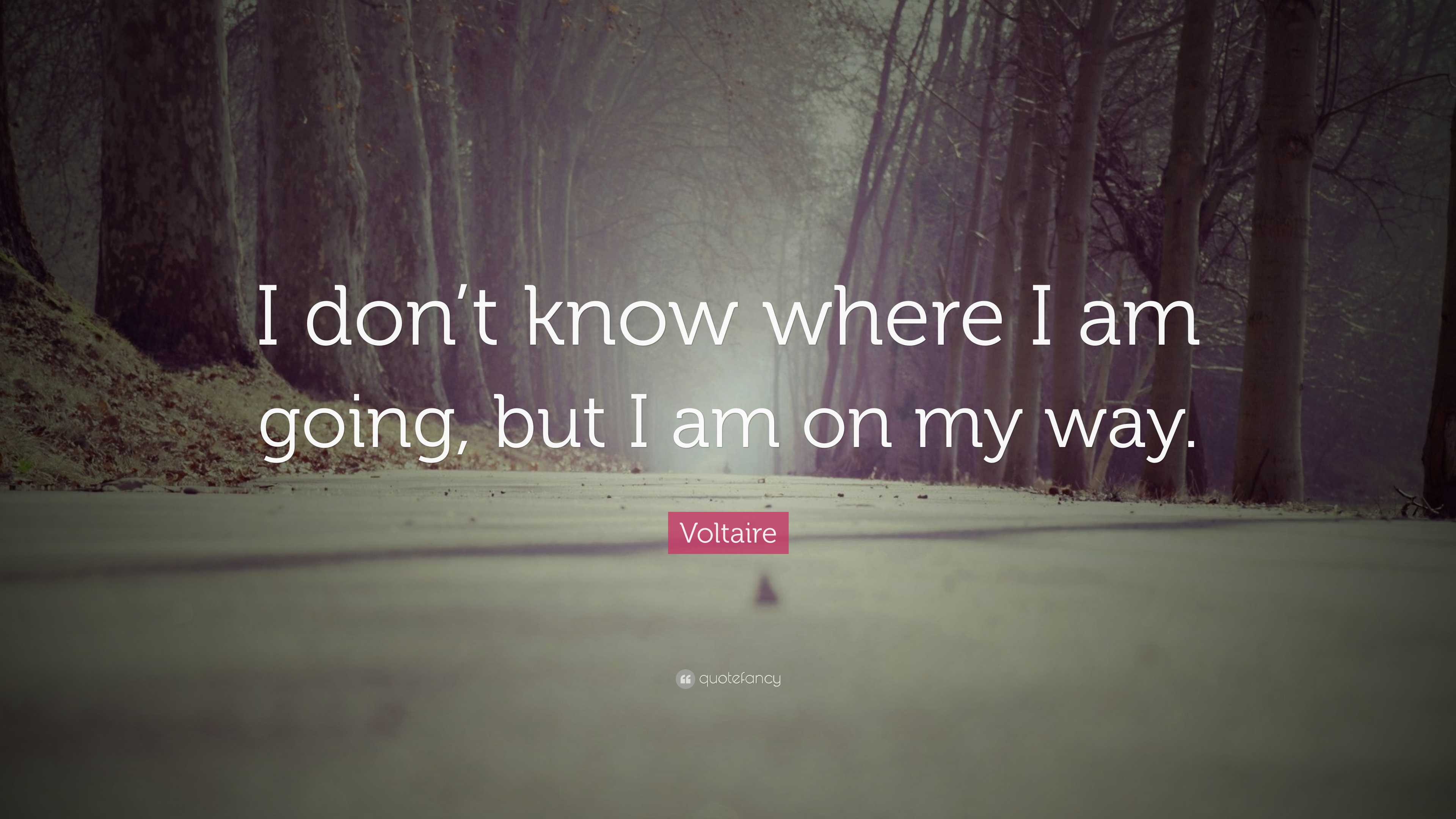 Voltaire Quote: “I don’t know where I am going, but I am on my way.”