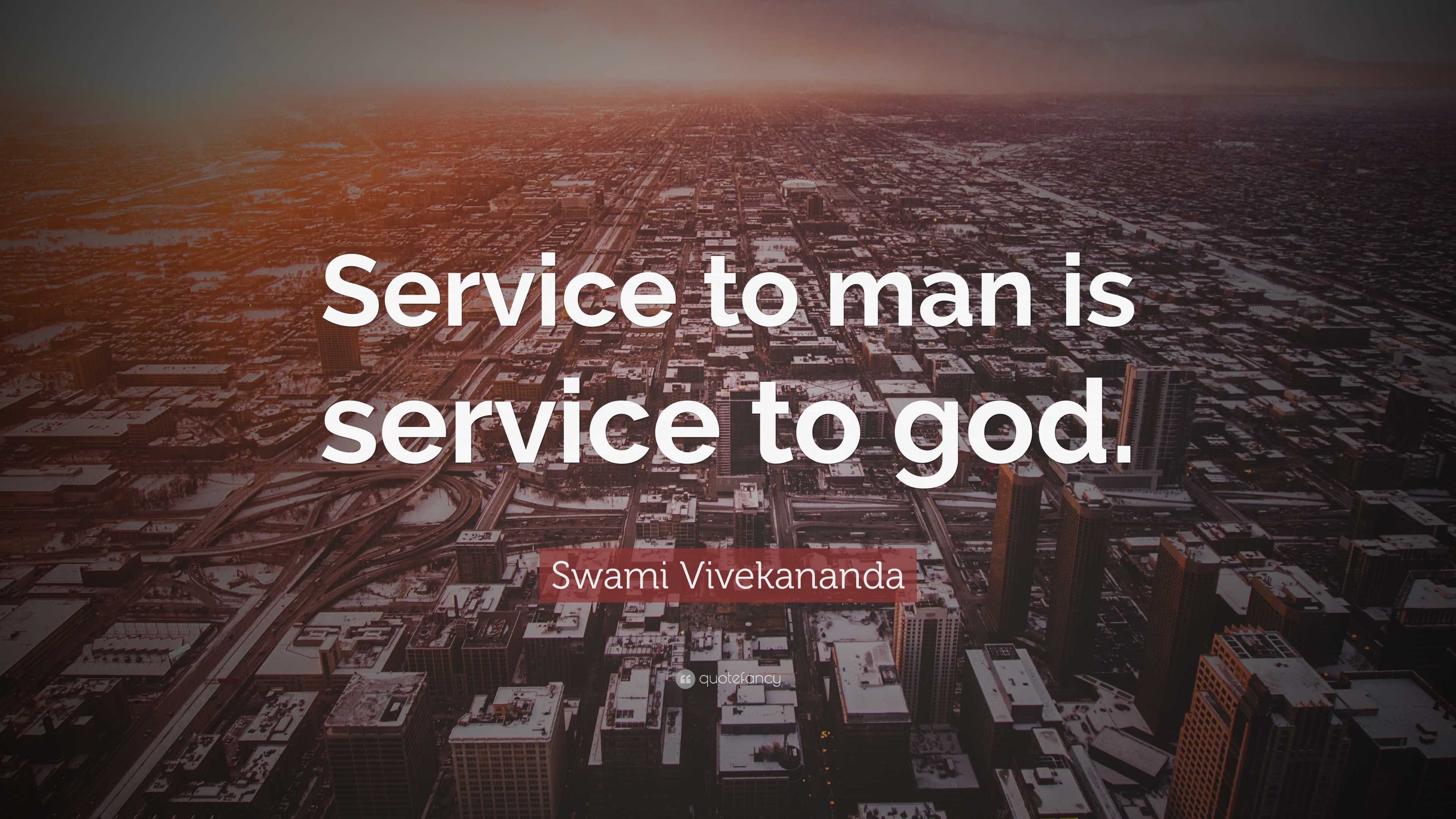 speech on service to man is service to god