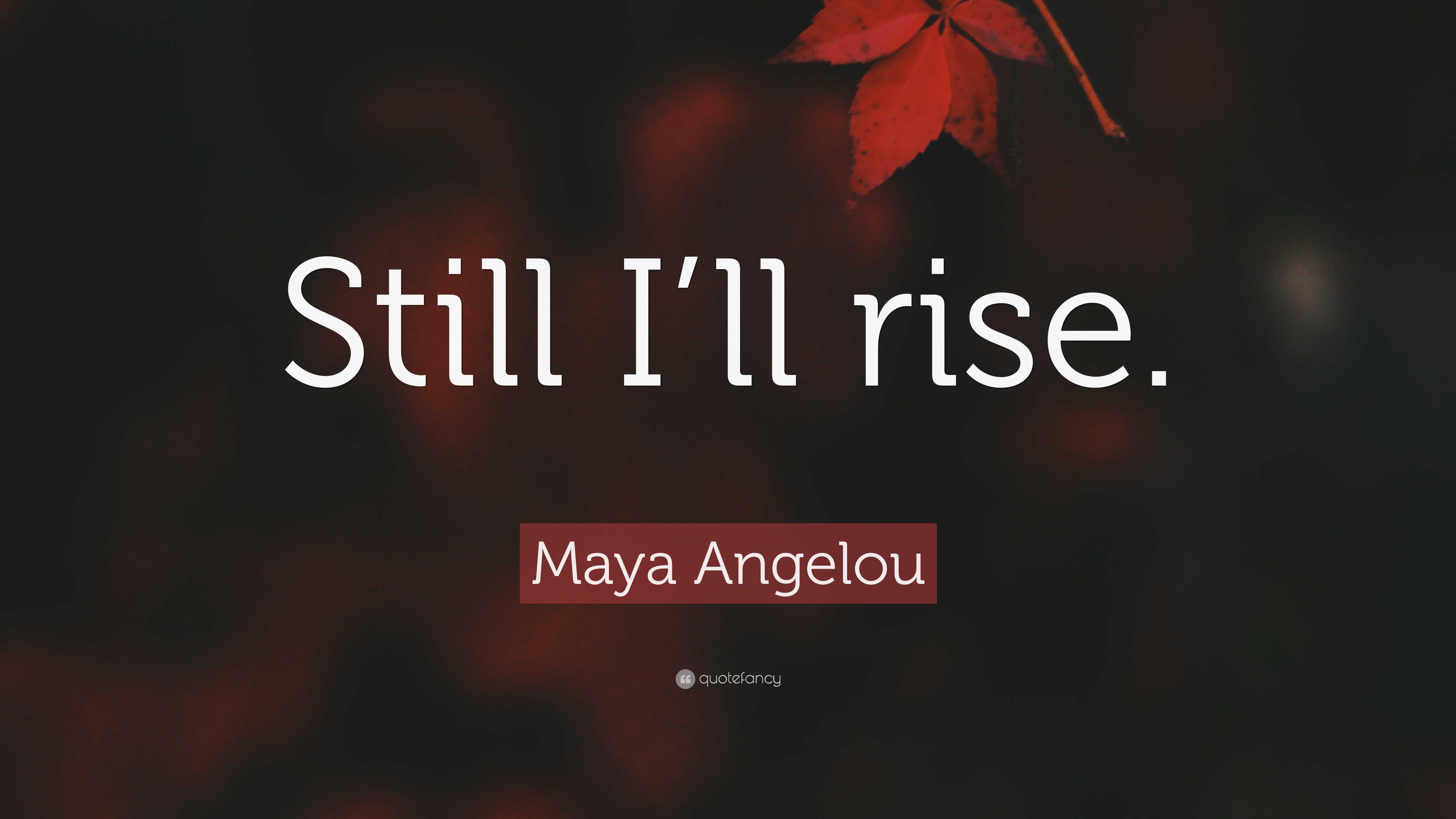 Maya Angelou Quote: “Still I’ll rise.”