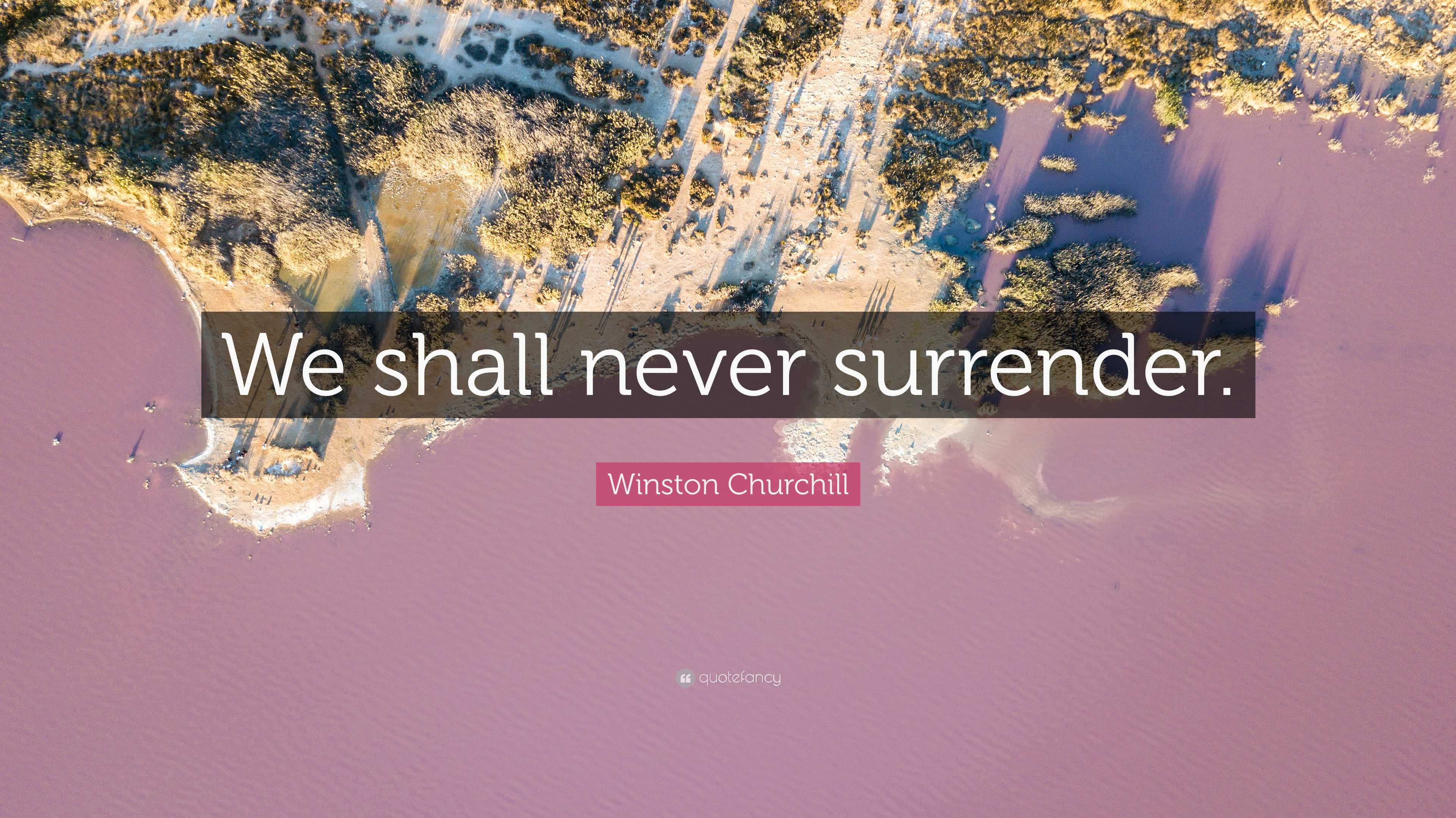 Winston Churchill Quote: “We Shall Never Surrender.”