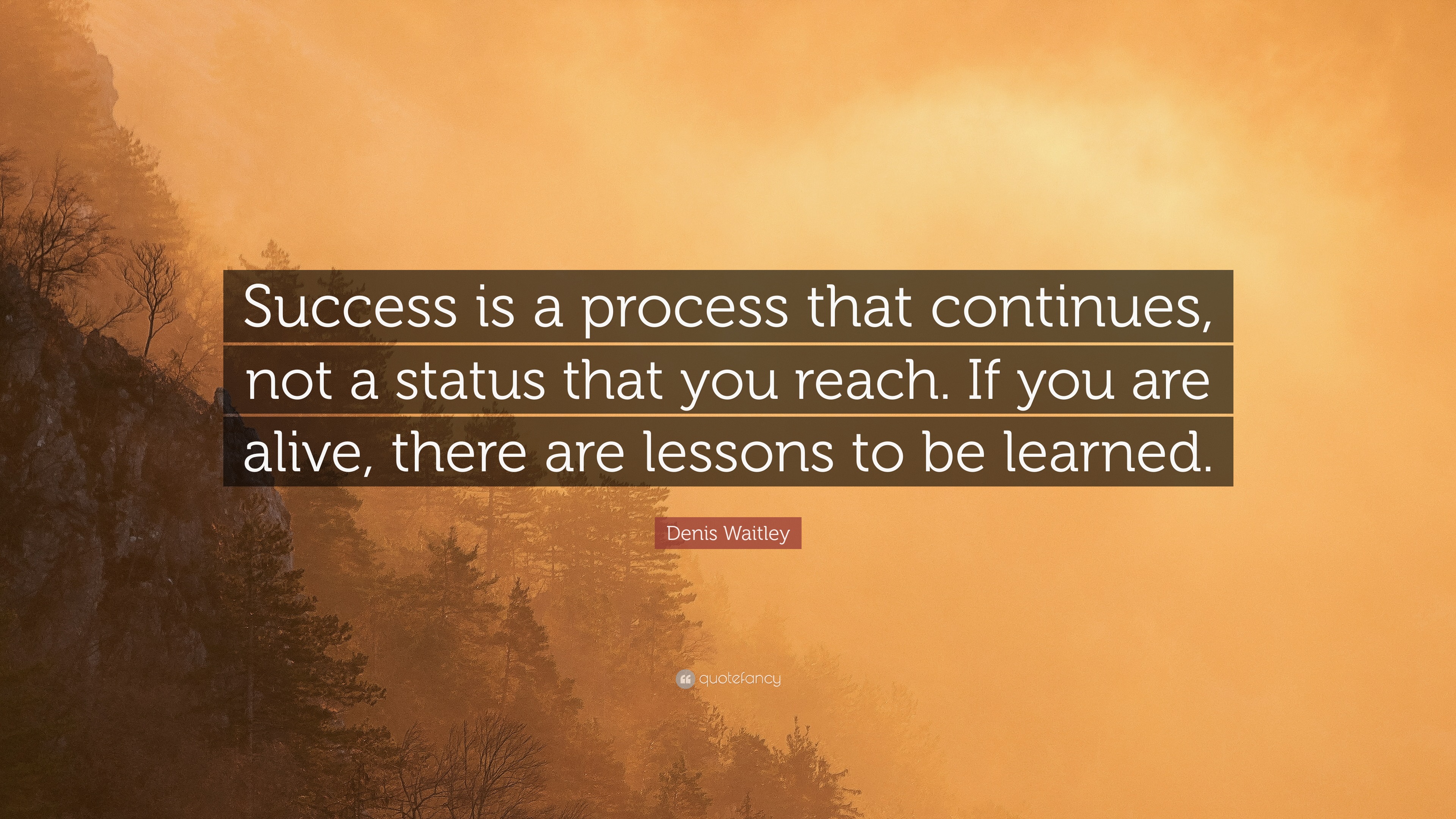 Denis Waitley Quote: “Success is a process that continues, not a status ...