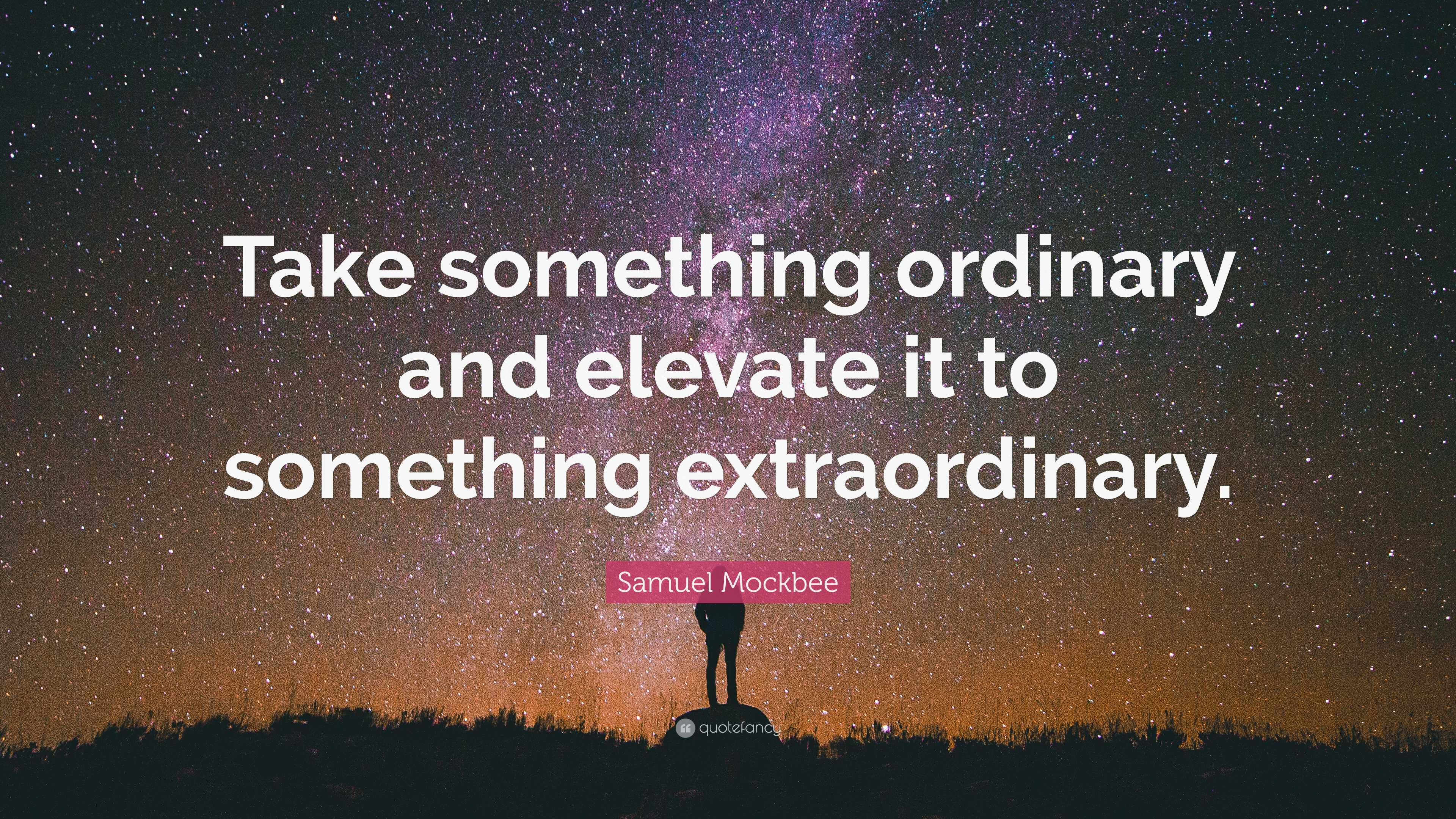 Samuel Mockbee Quote: “Take something ordinary and elevate it to ...