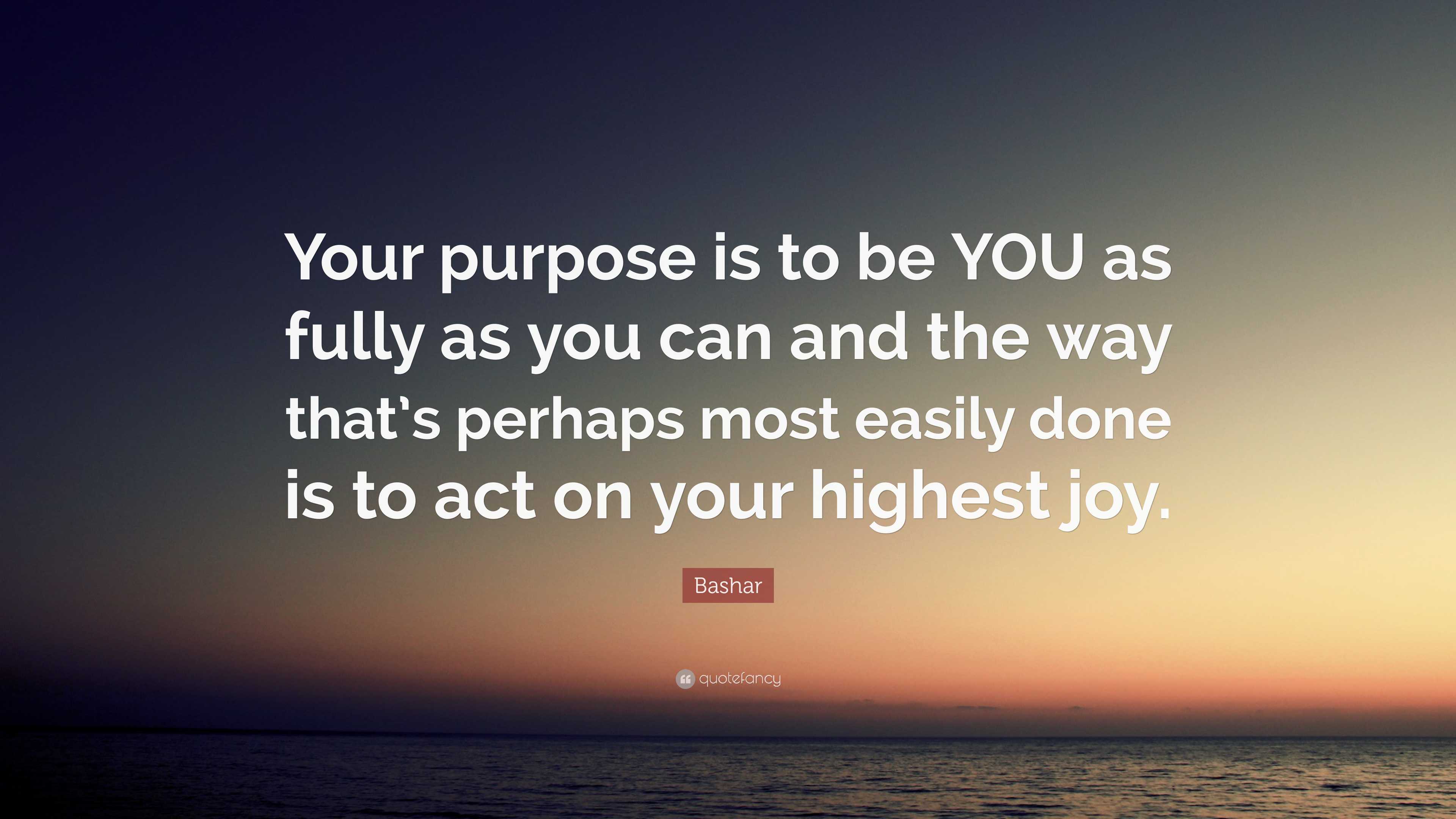 Bashar Quote: “Your purpose is to be YOU as fully as you can and the ...