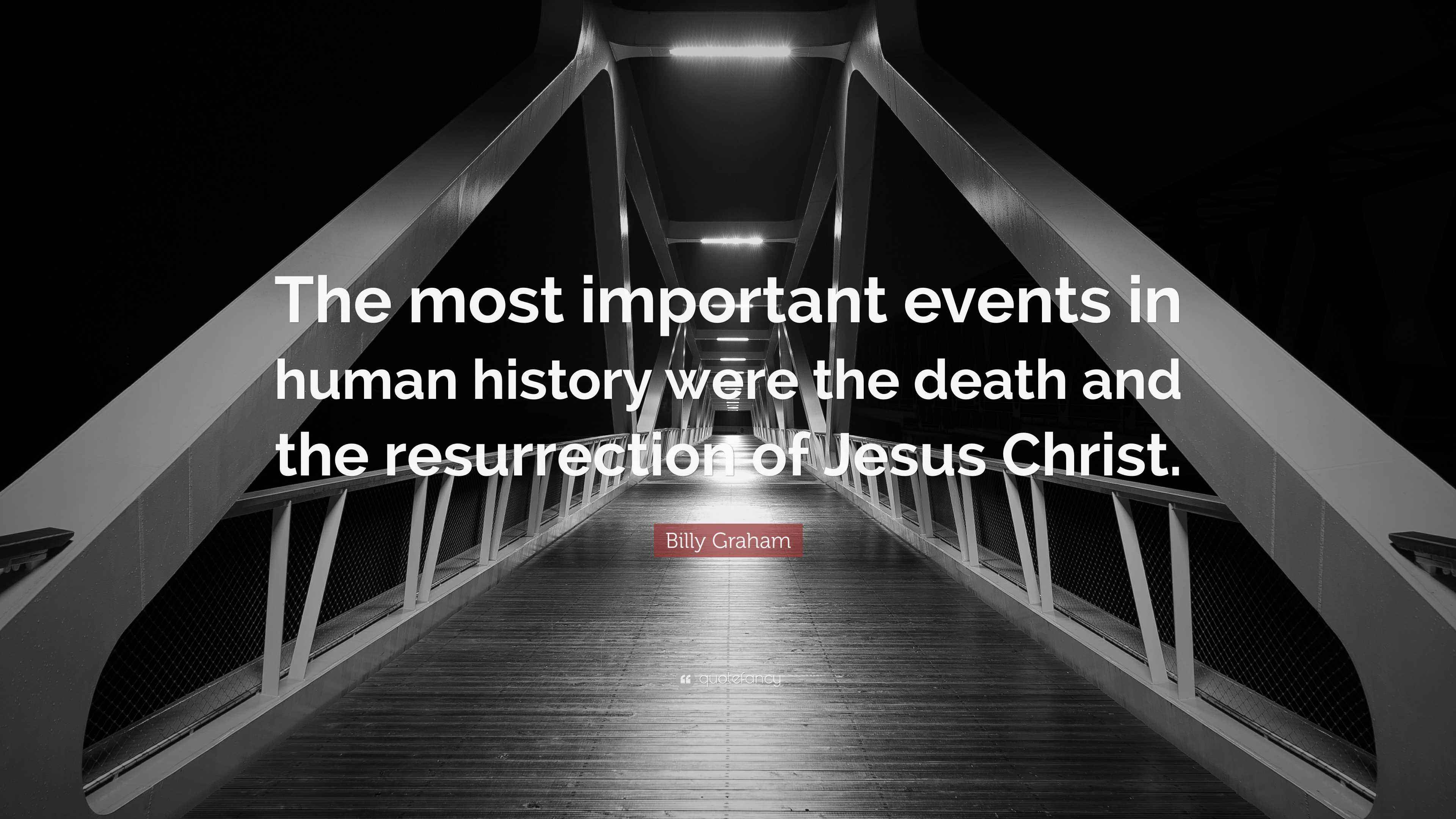 Billy Graham Quote: “The most important events in human history were ...