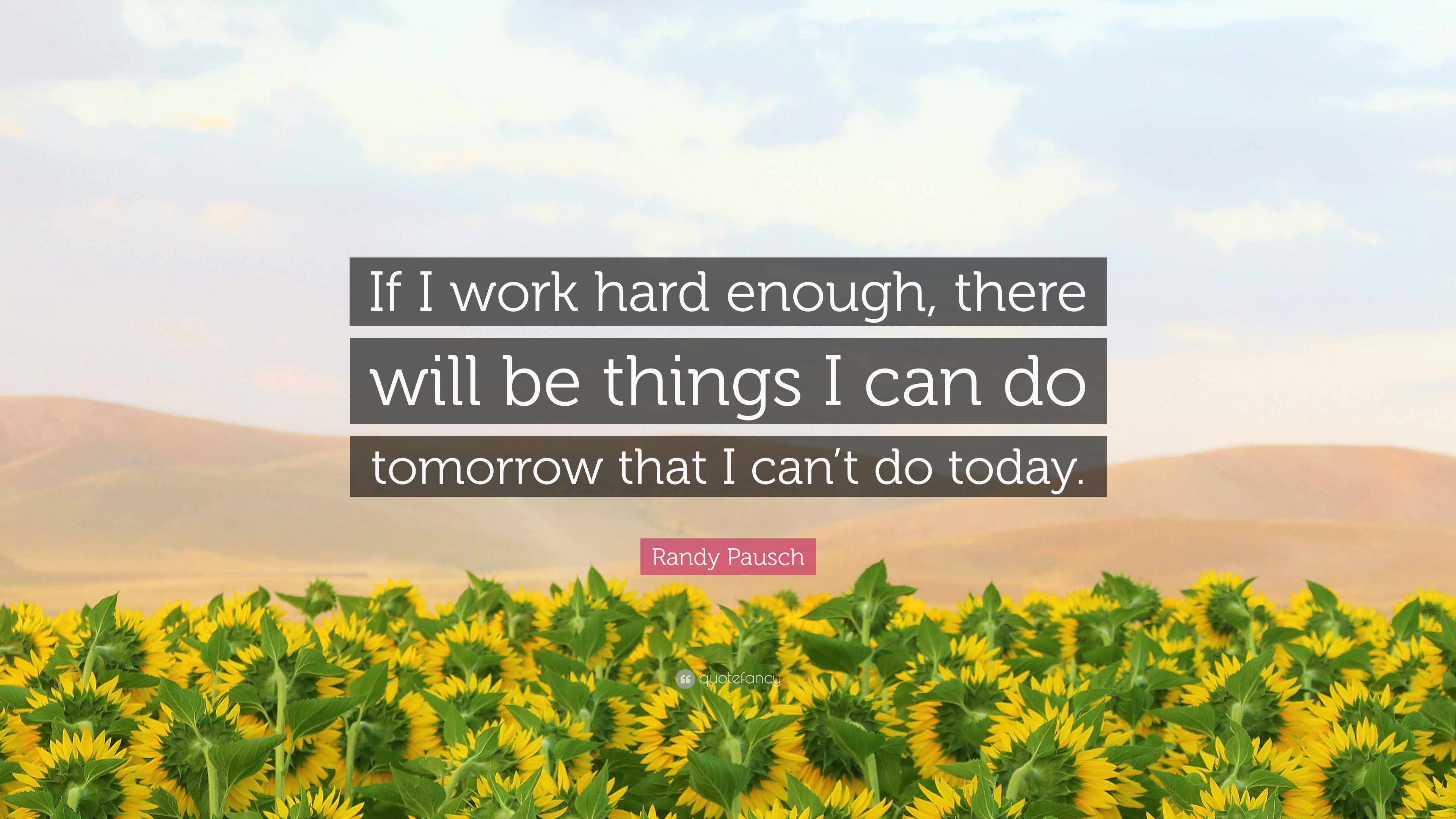 Randy Pausch Quote: “If I work hard enough, there will be things I can ...