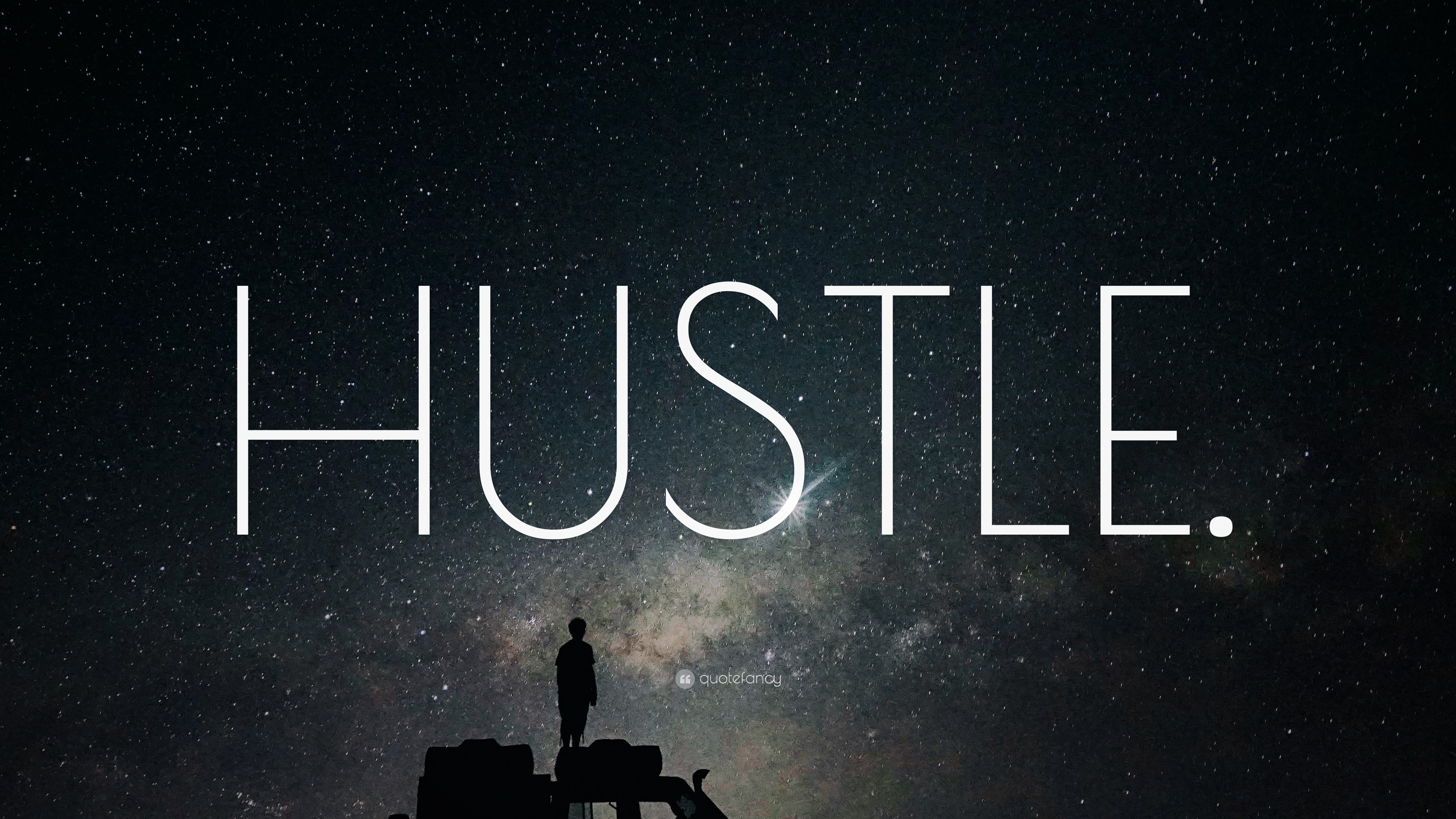 “HUSTLE.” Wallpaper by QuoteFancy