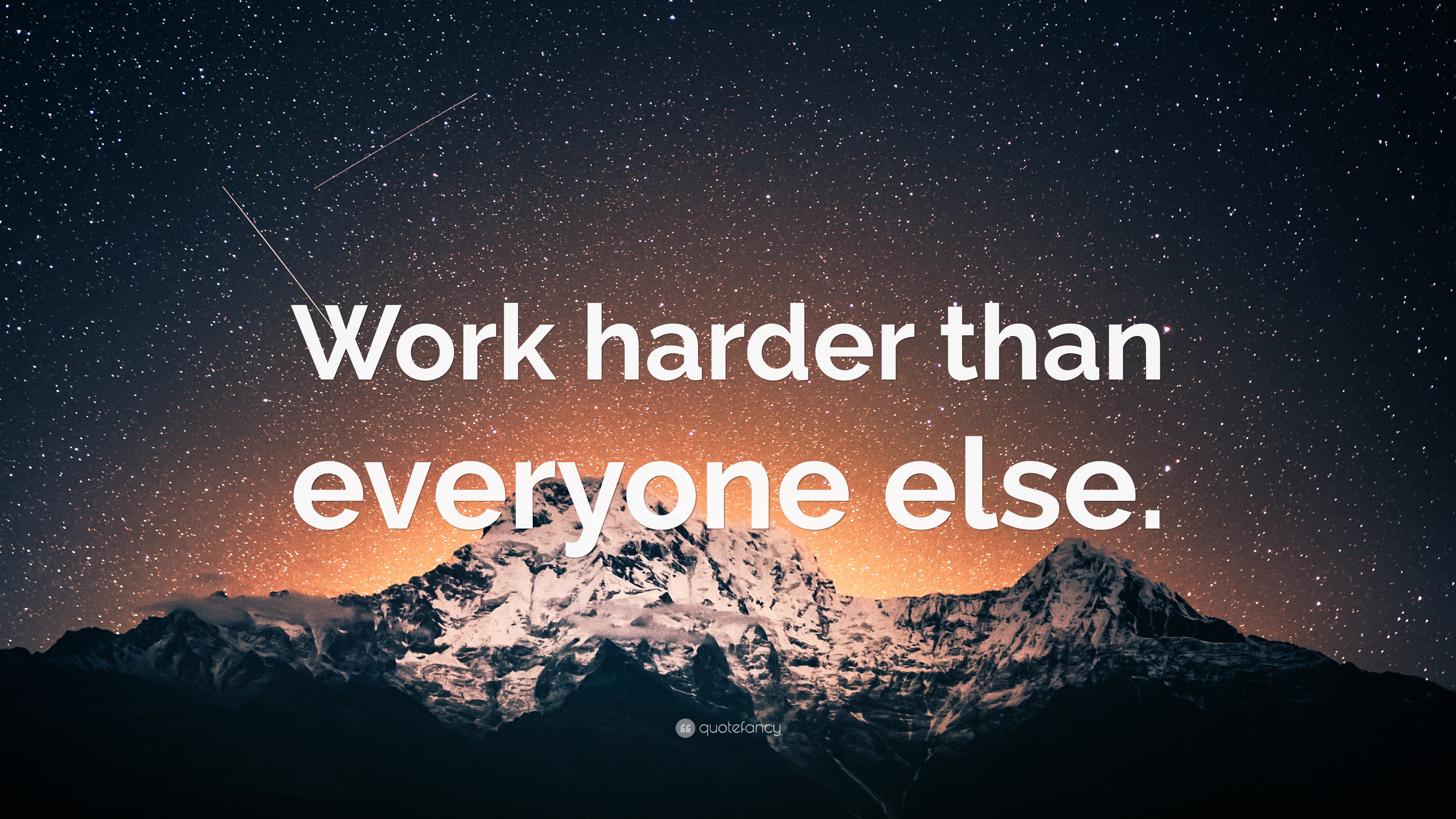 “Work harder than everyone else.” Wallpaper by QuoteFancy