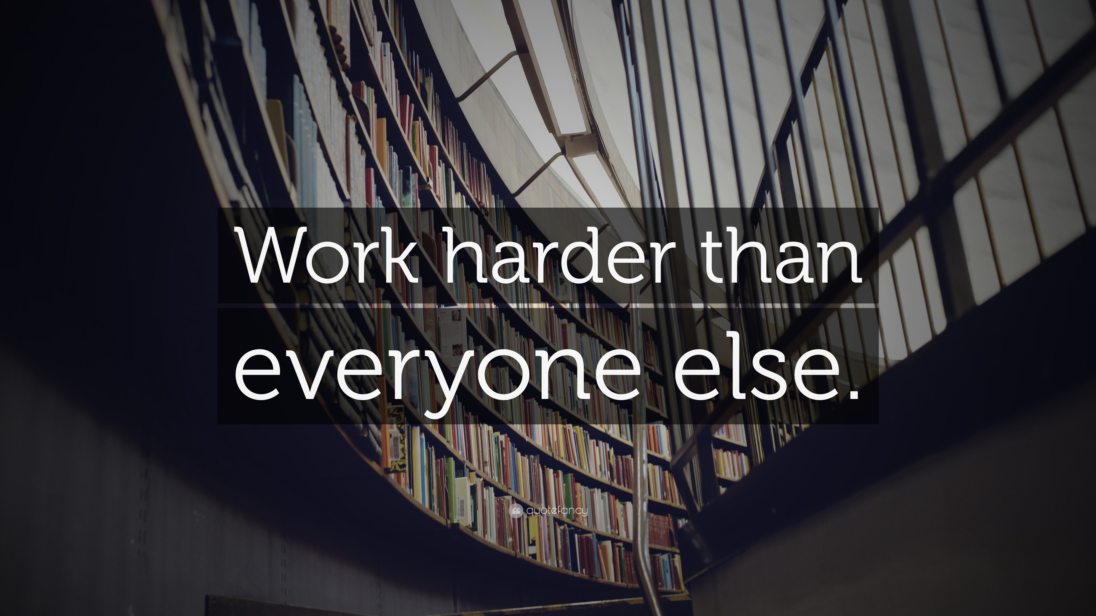 “Work harder than everyone else.” Wallpaper by QuoteFancy