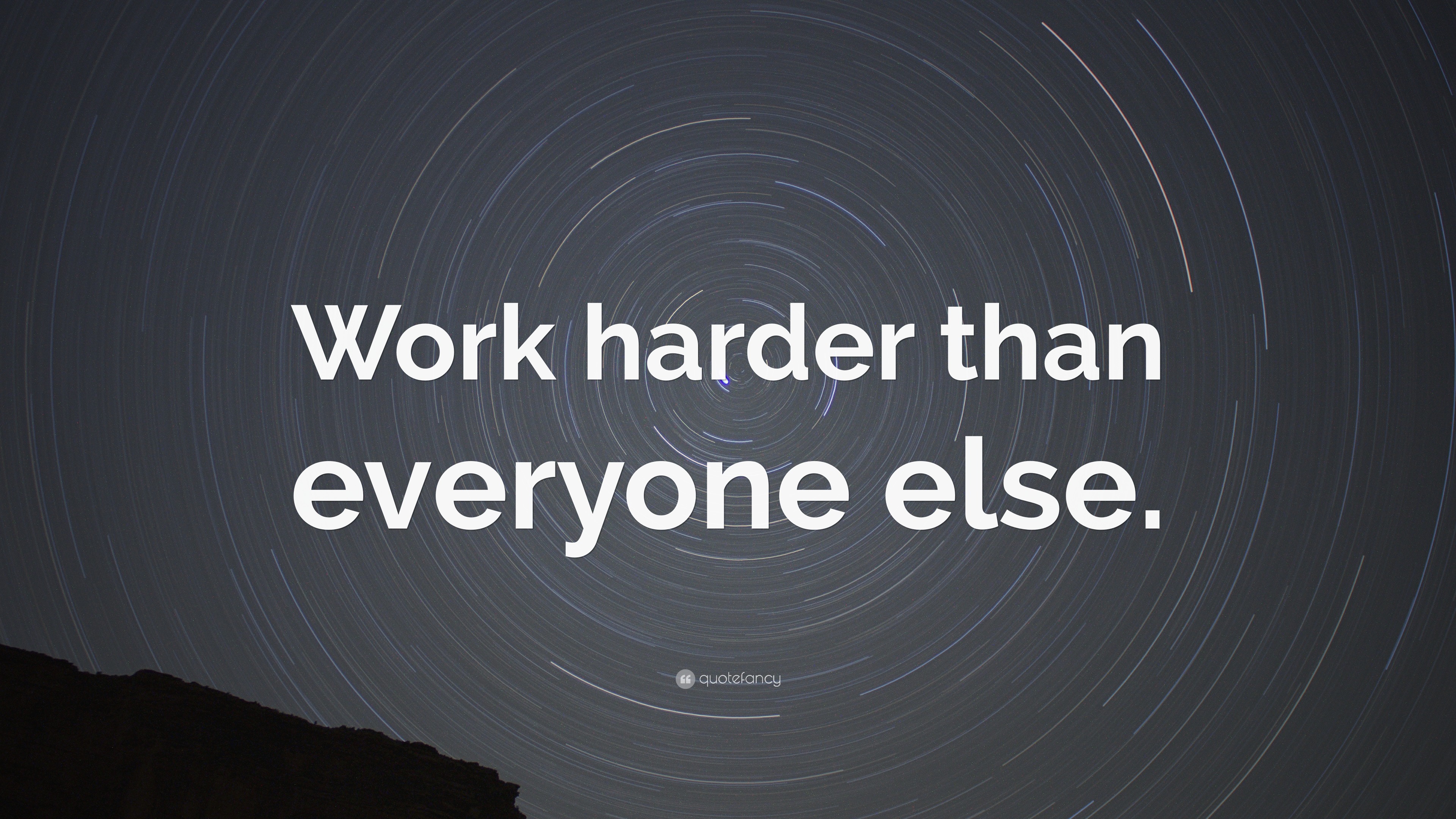 “Work harder than everyone else.” Wallpaper by QuoteFancy