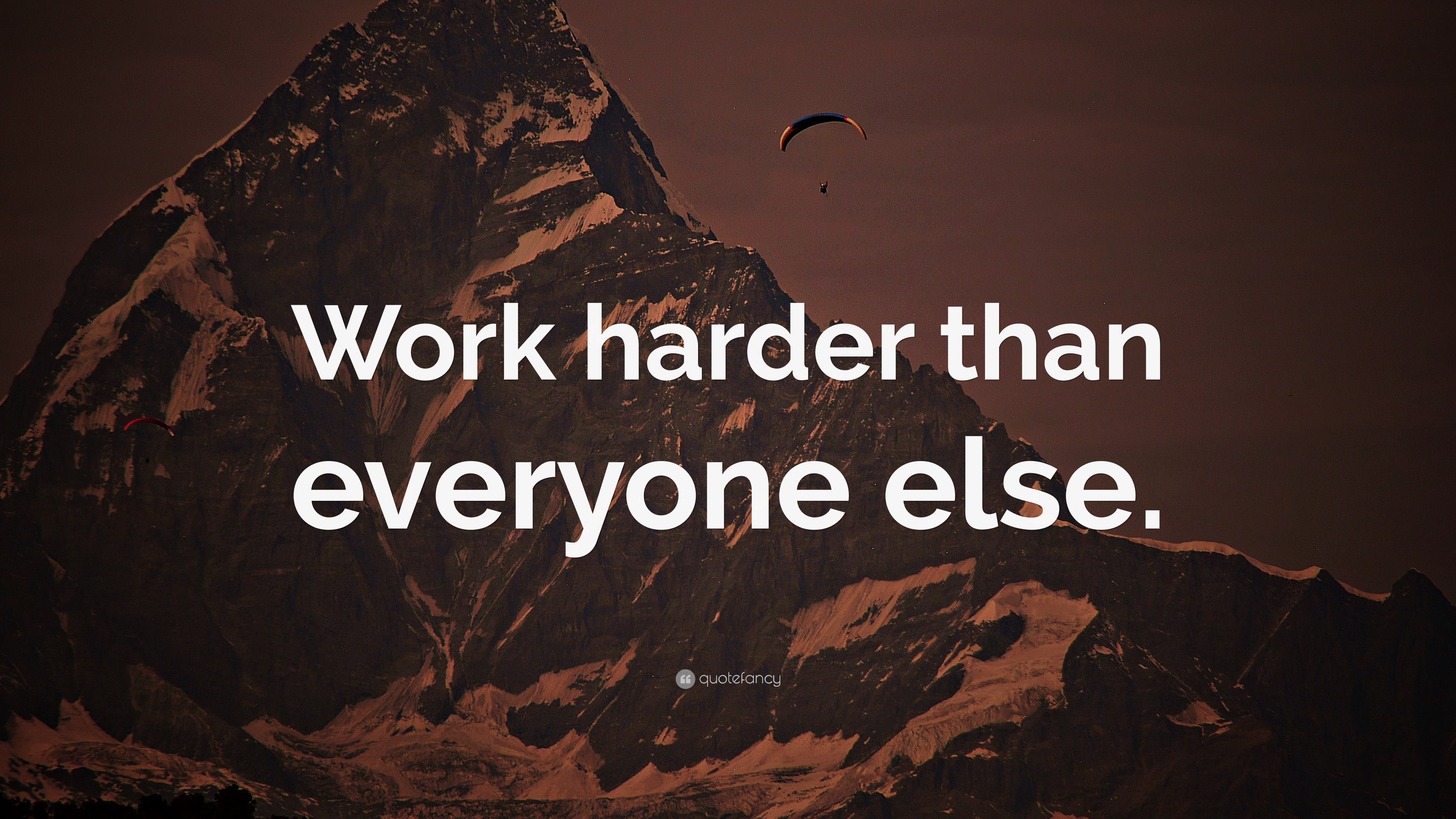 “Work harder than everyone else.” Wallpaper by QuoteFancy