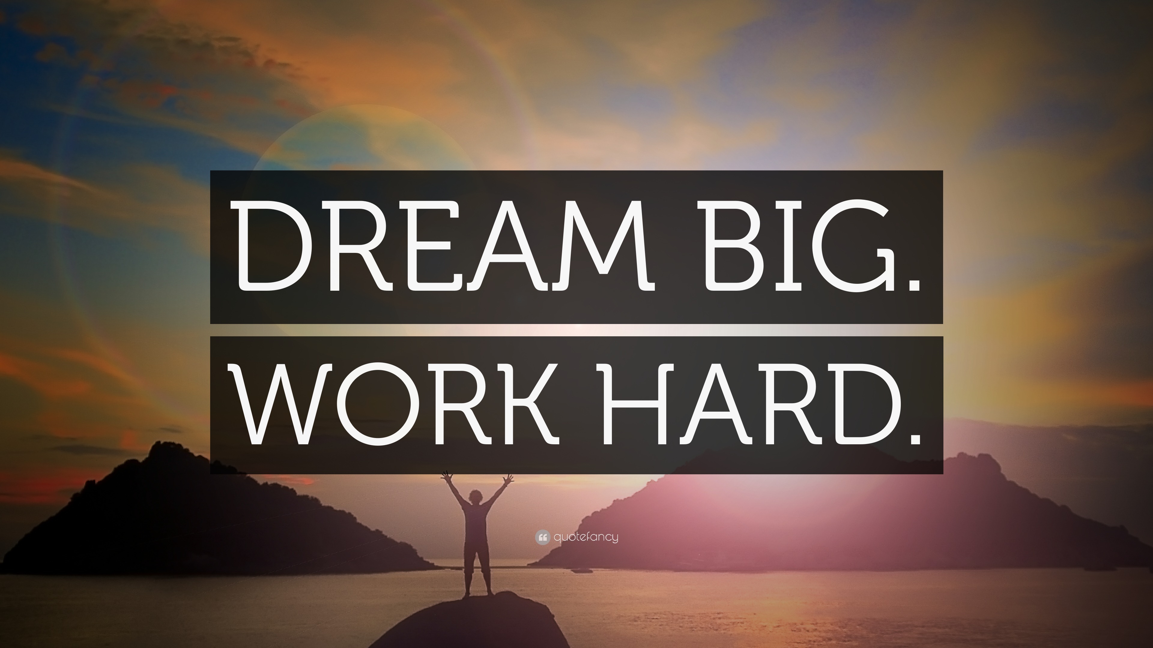 “DREAM BIG. WORK HARD.” Wallpaper by QuoteFancy