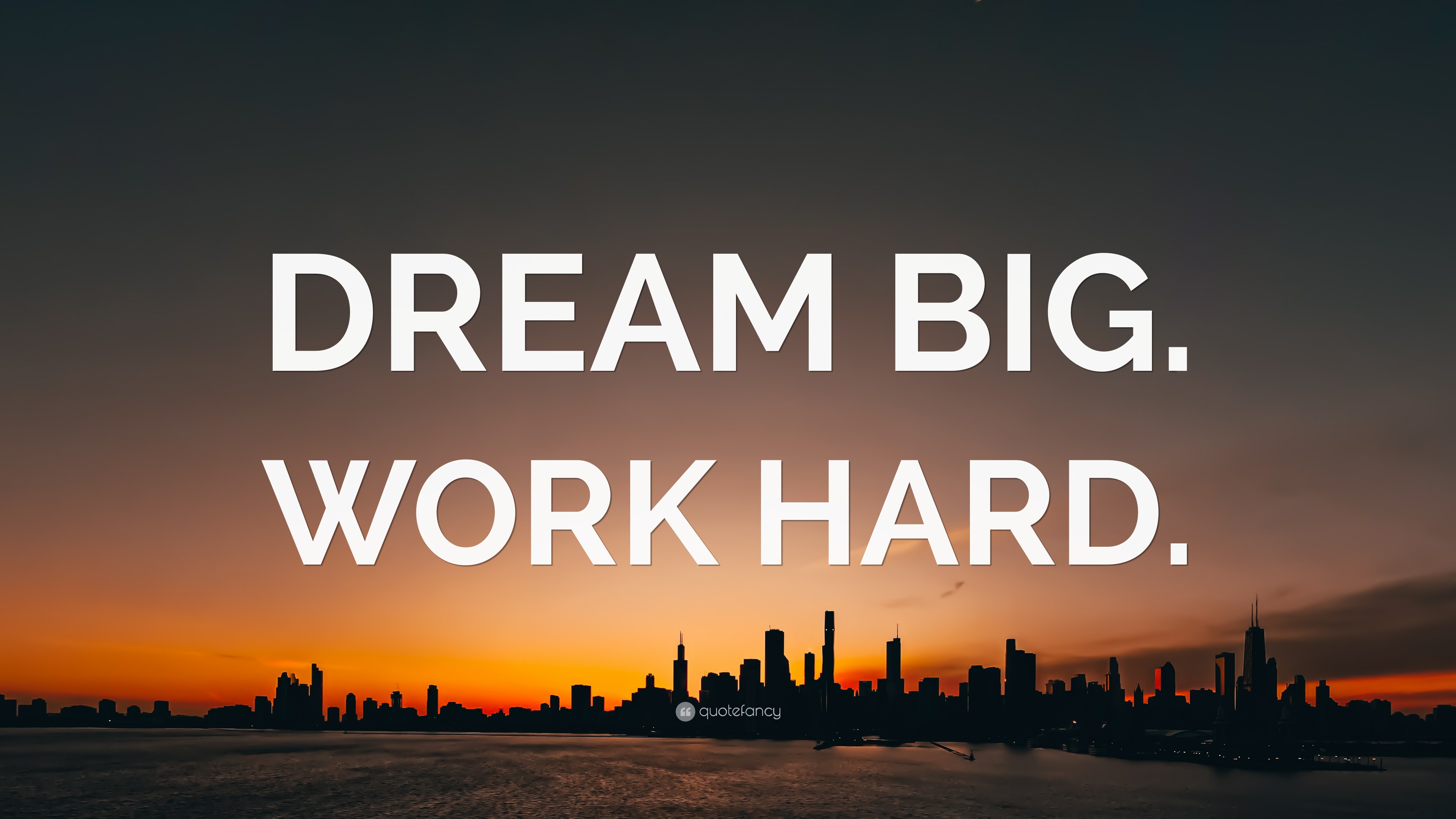 “DREAM BIG. WORK HARD.” Wallpaper by QuoteFancy