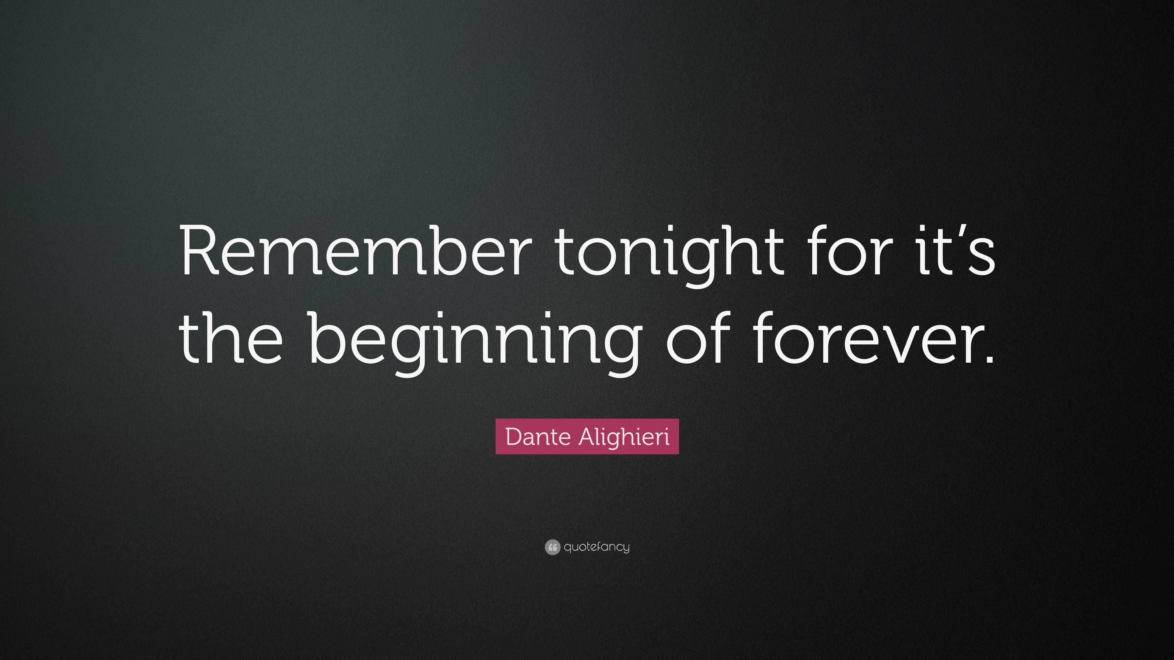 Dante Alighieri Quote Remember tonight for it s the beginning of