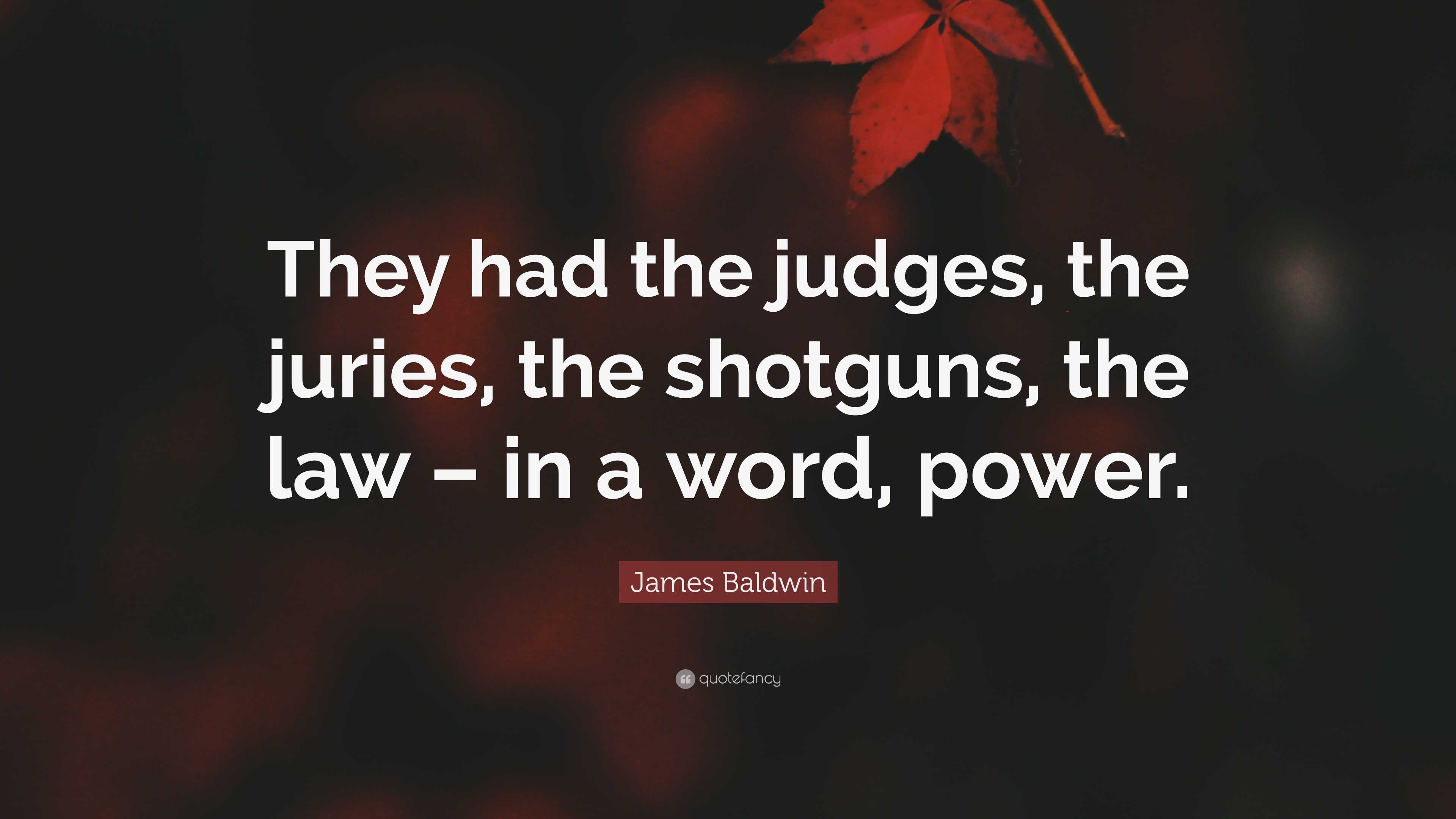 James Baldwin Quote: “They had the judges, the juries, the shotguns ...