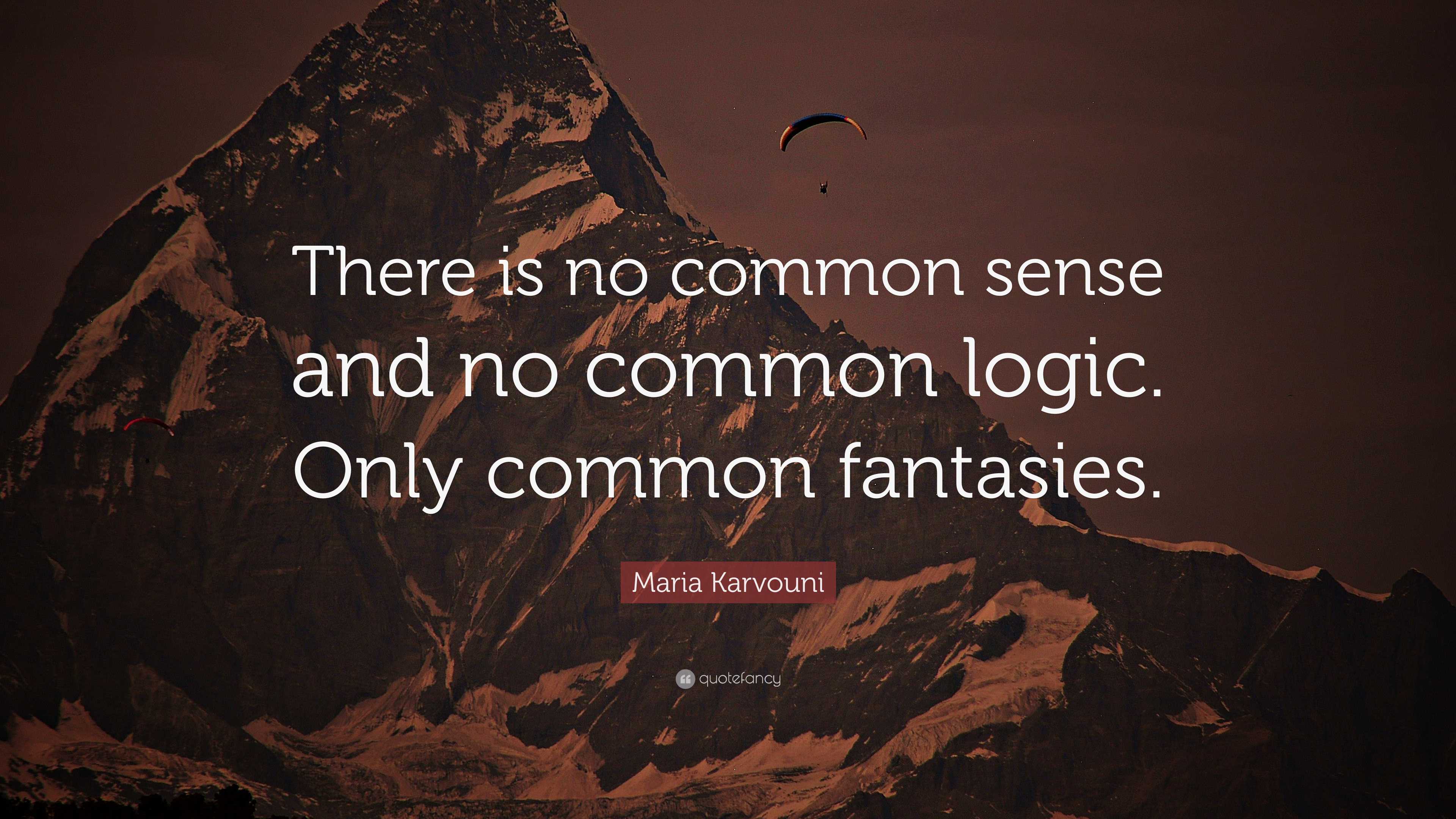 Maria Karvouni Quote There Is No Common Sense And No Common Logic