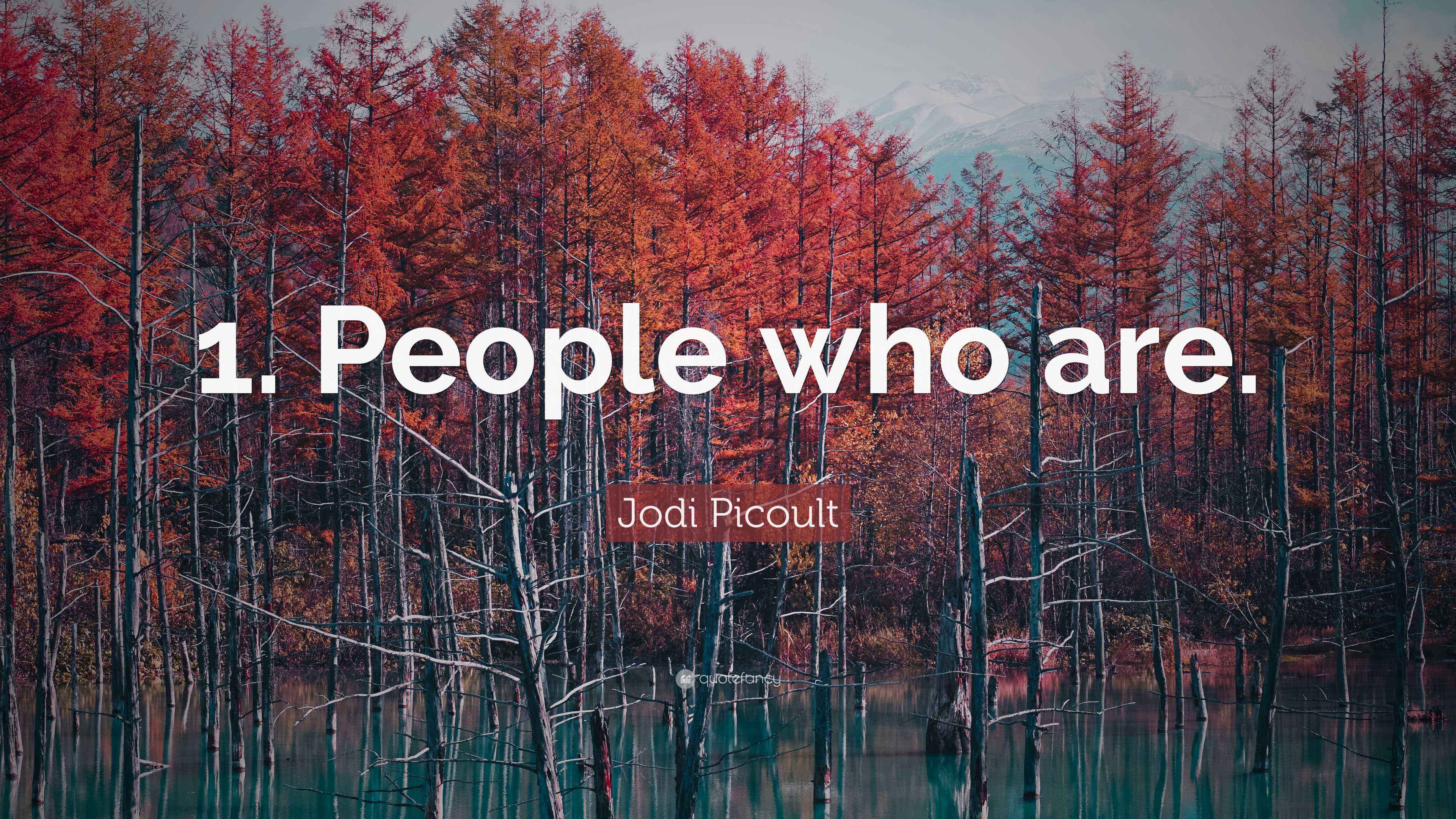 Jodi Picoult Quote: “1. People who are.”