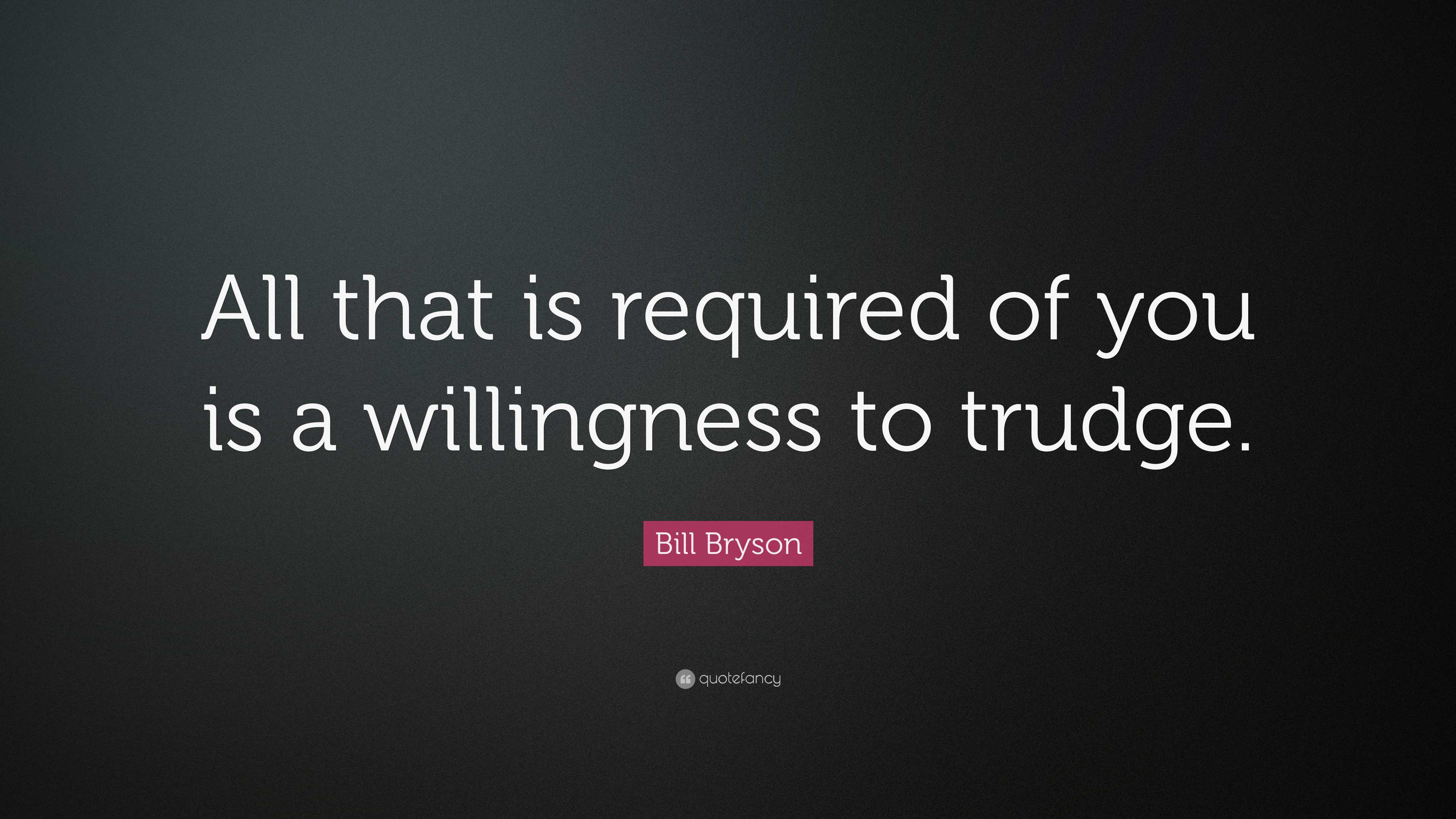 Bill Bryson Quote “all That Is Required Of You Is A Willingness To