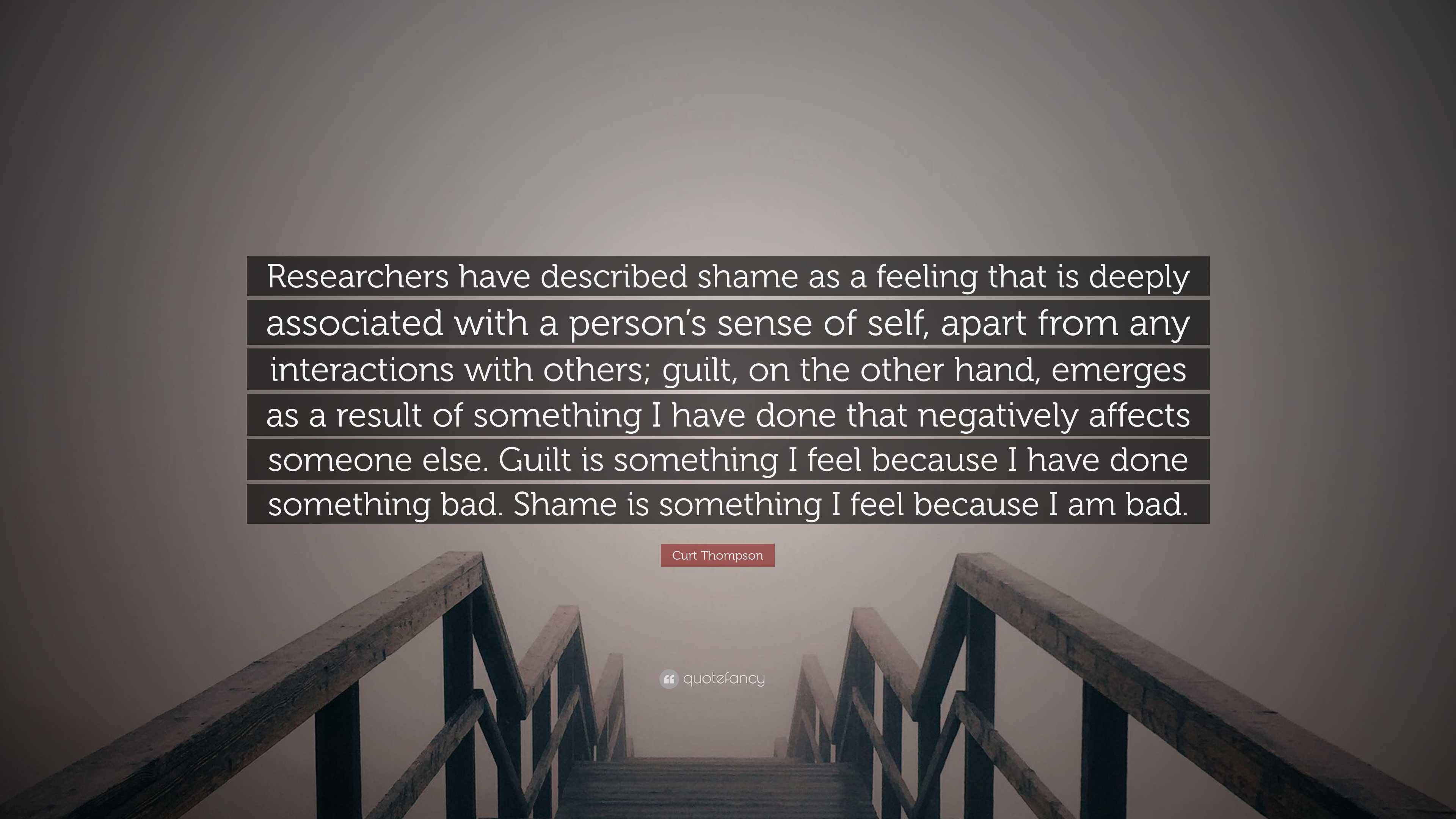 Curt Thompson Quote “Researchers have described shame as a feeling