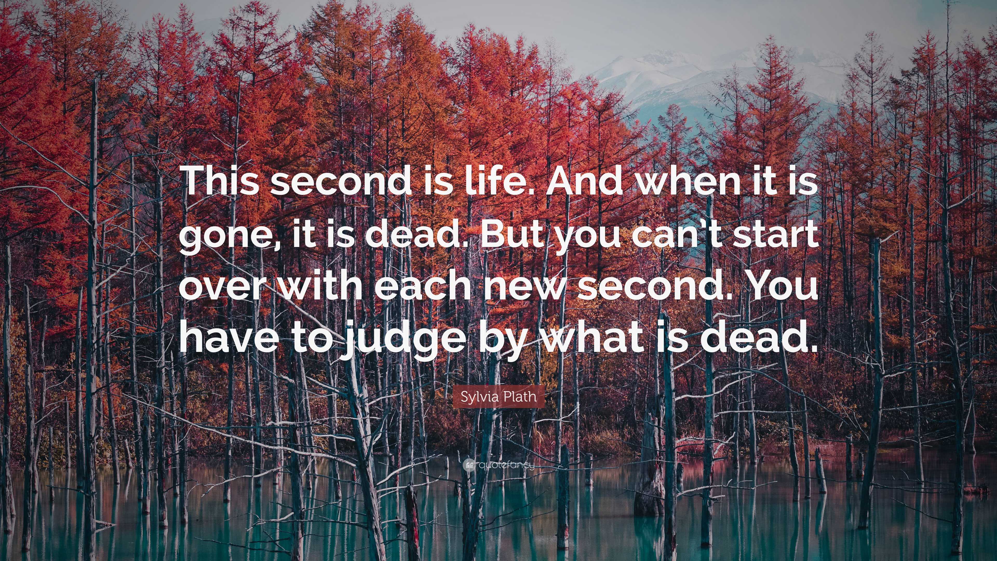 Sylvia Plath Quote: “This second is life. And when it is gone, it is ...