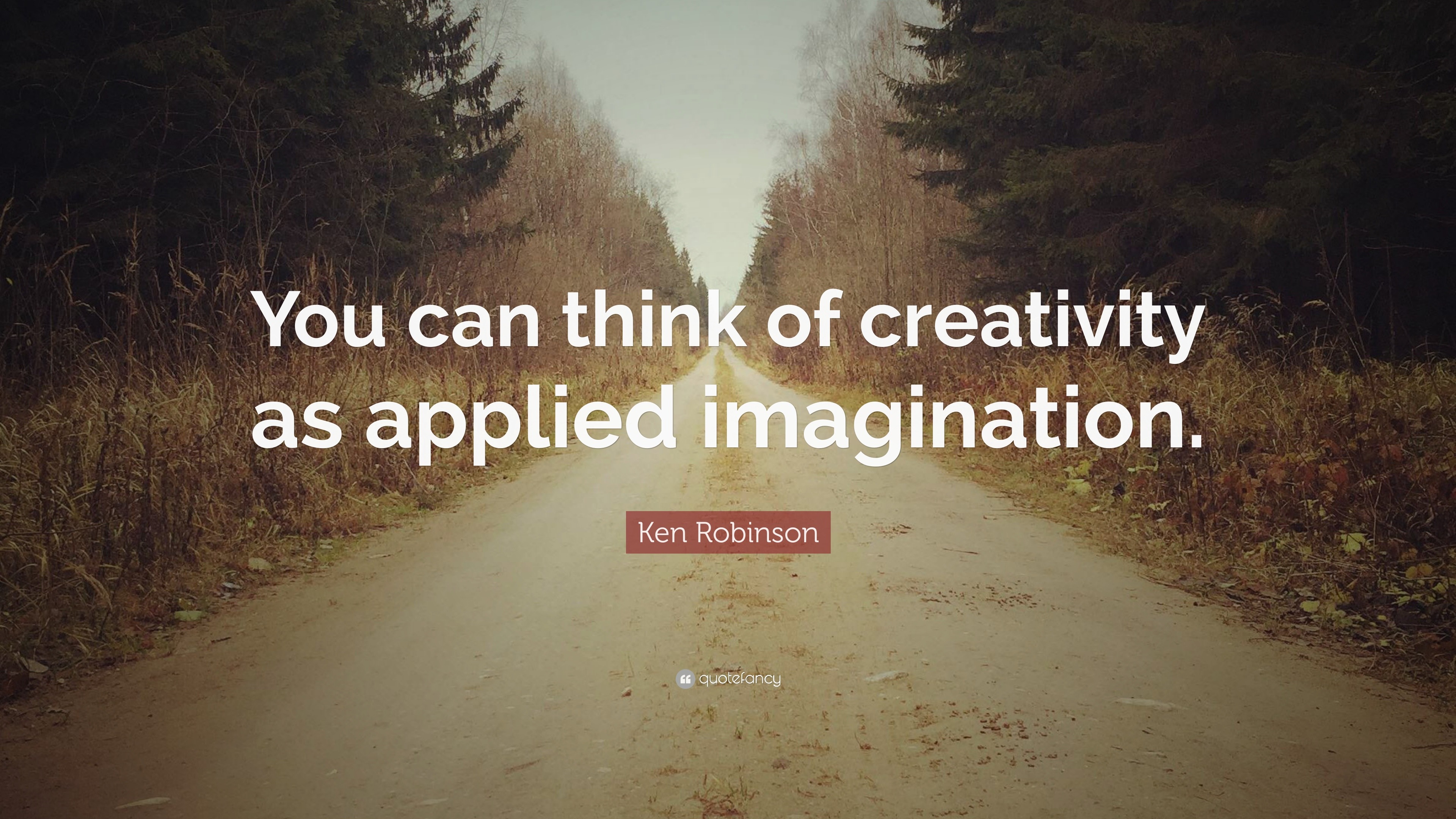 Ken Robinson Quote: “You can think of creativity as applied imagination.”