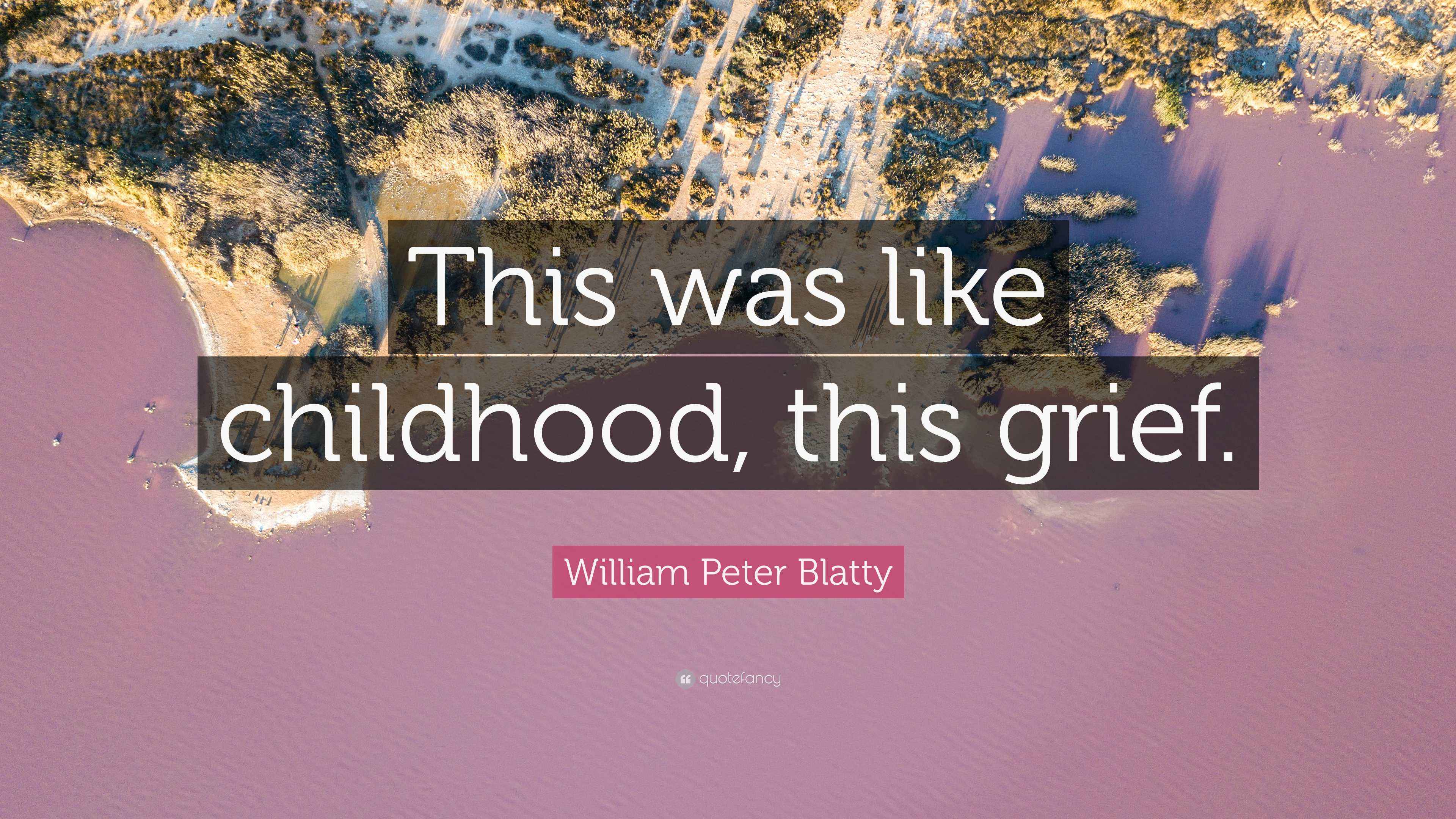 William Peter Blatty Quote: “This was like childhood, this grief.”