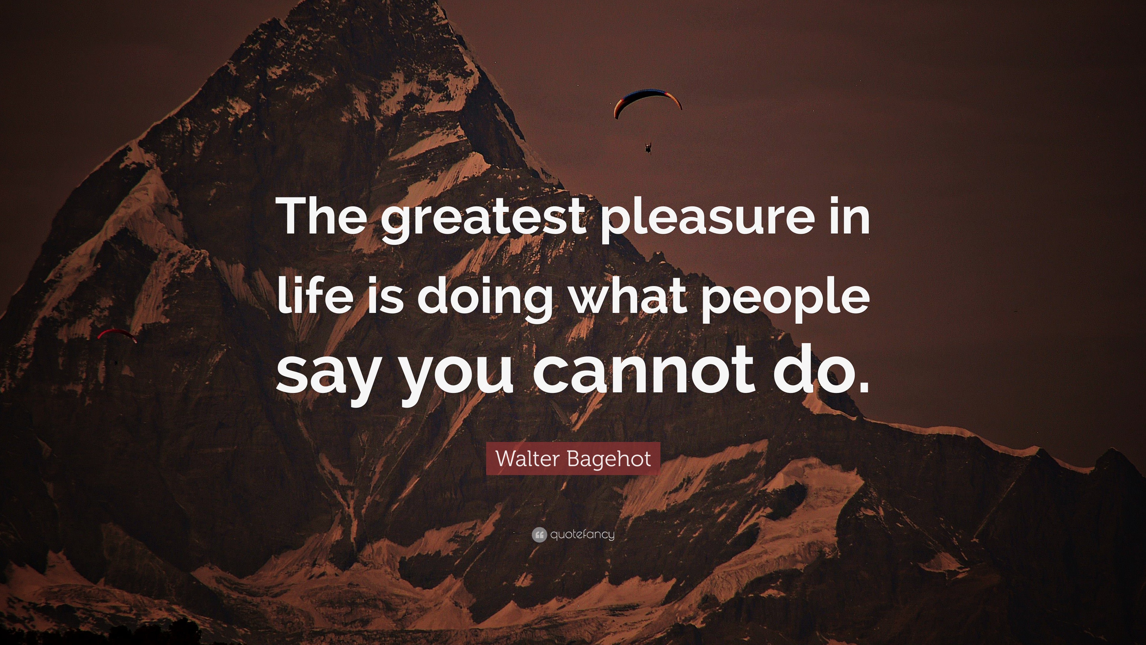 Walter Bagehot Quote: “The greatest pleasure in life is doing what ...