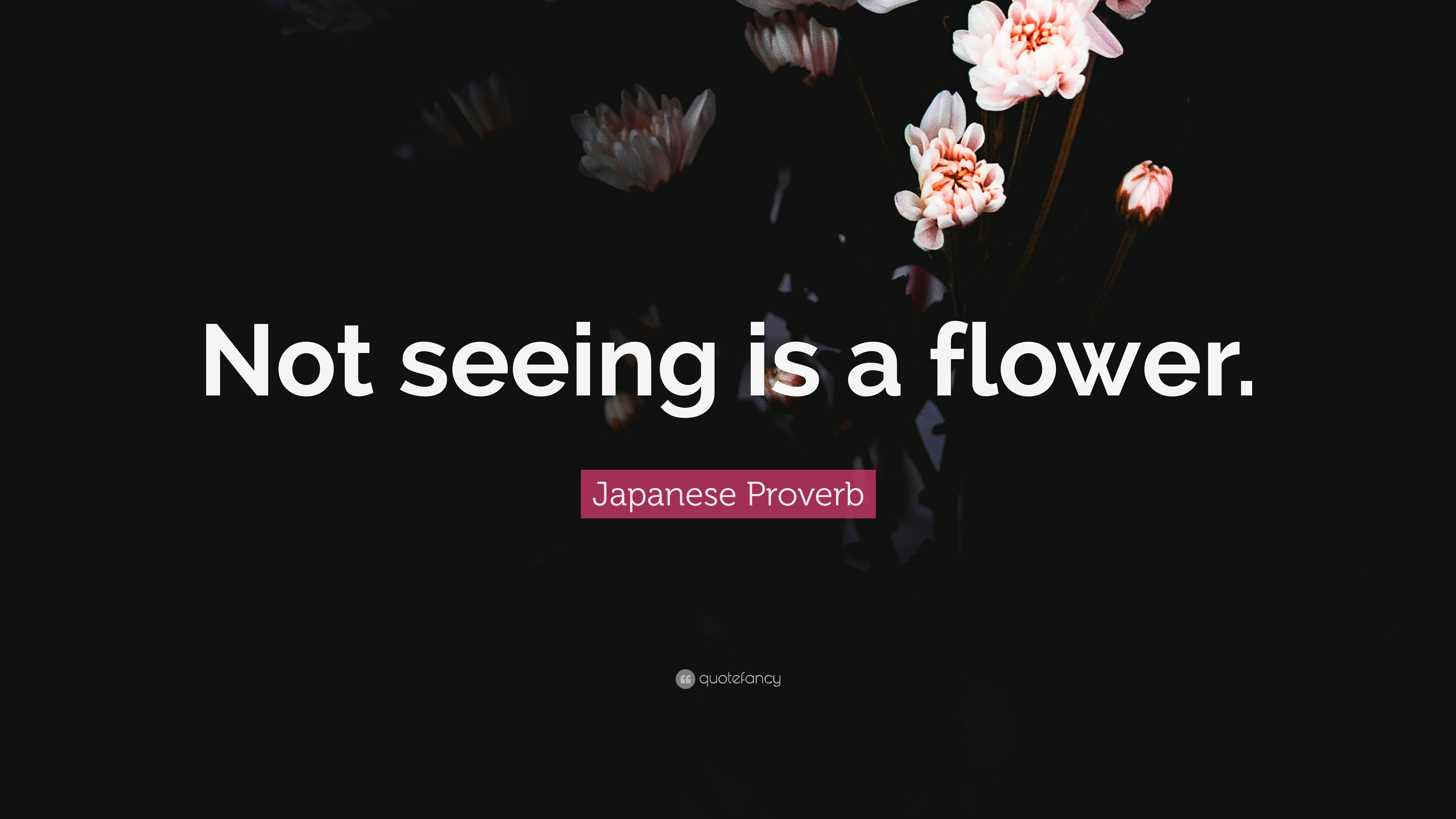 Japanese Proverb Quote “Not seeing is a flower.”