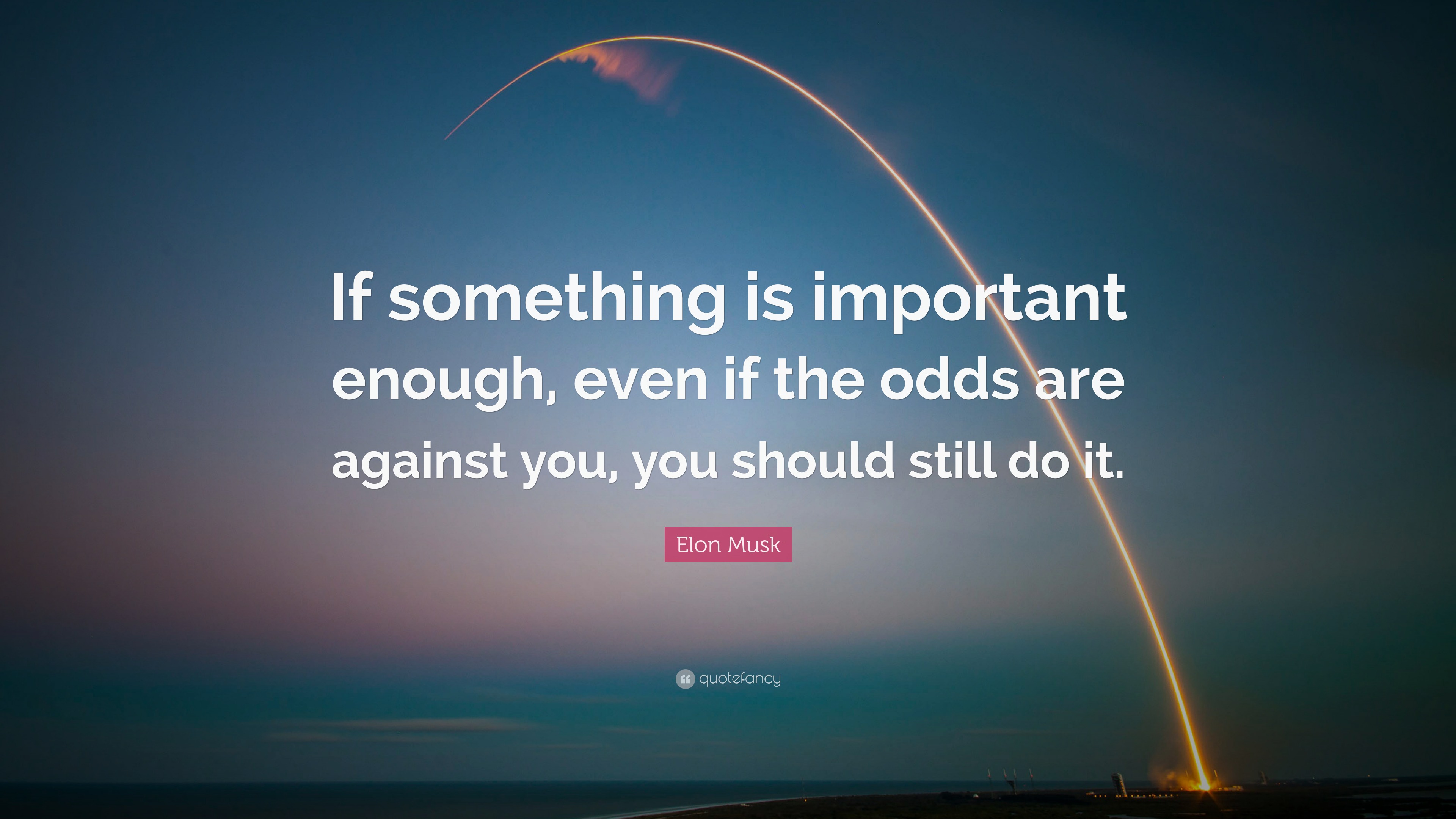 Elon Musk Quote: “If something is important enough, even if the odds ...