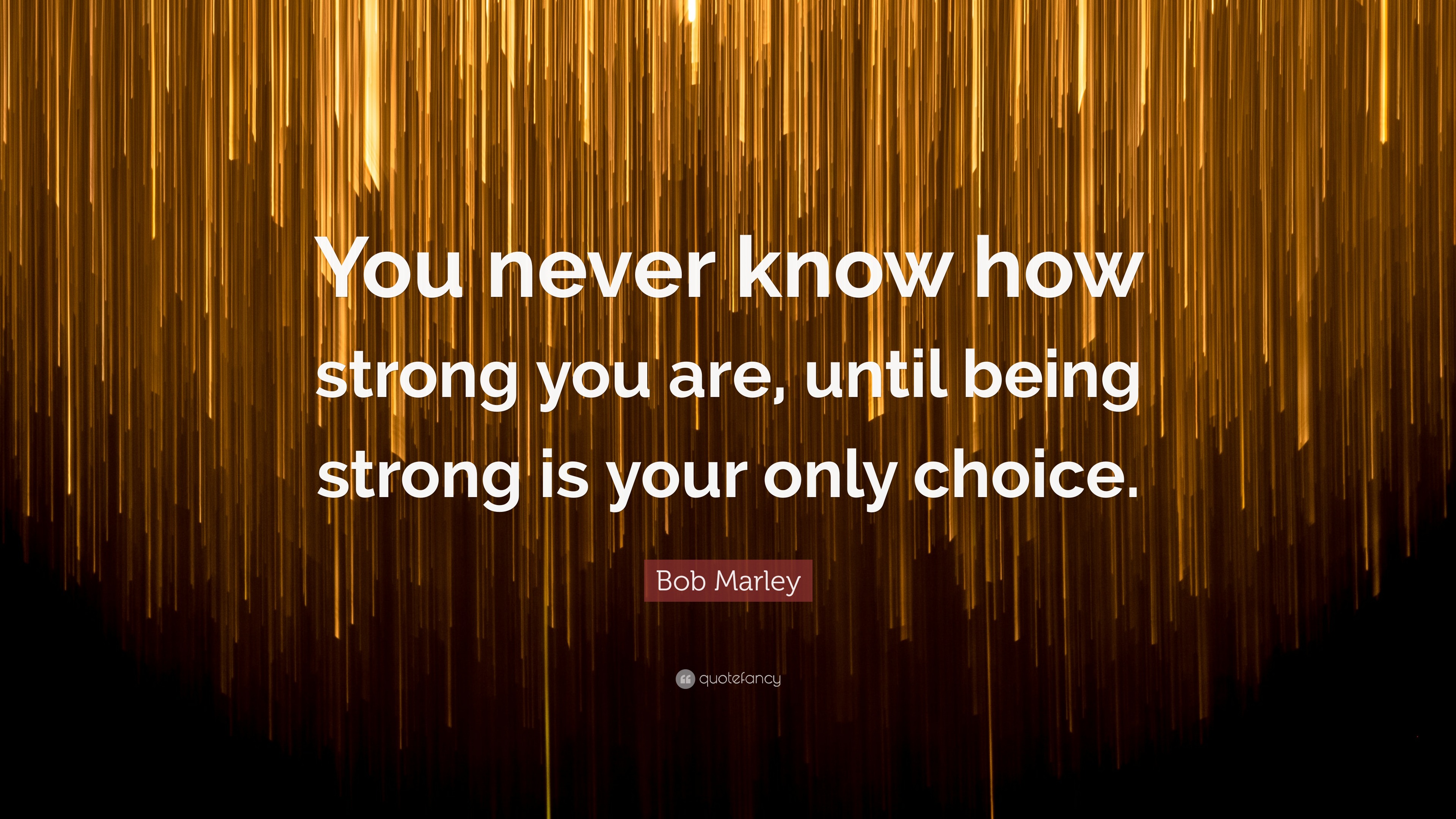 Bob Marley Quote: “You never know how strong you are, until being strong is  your only