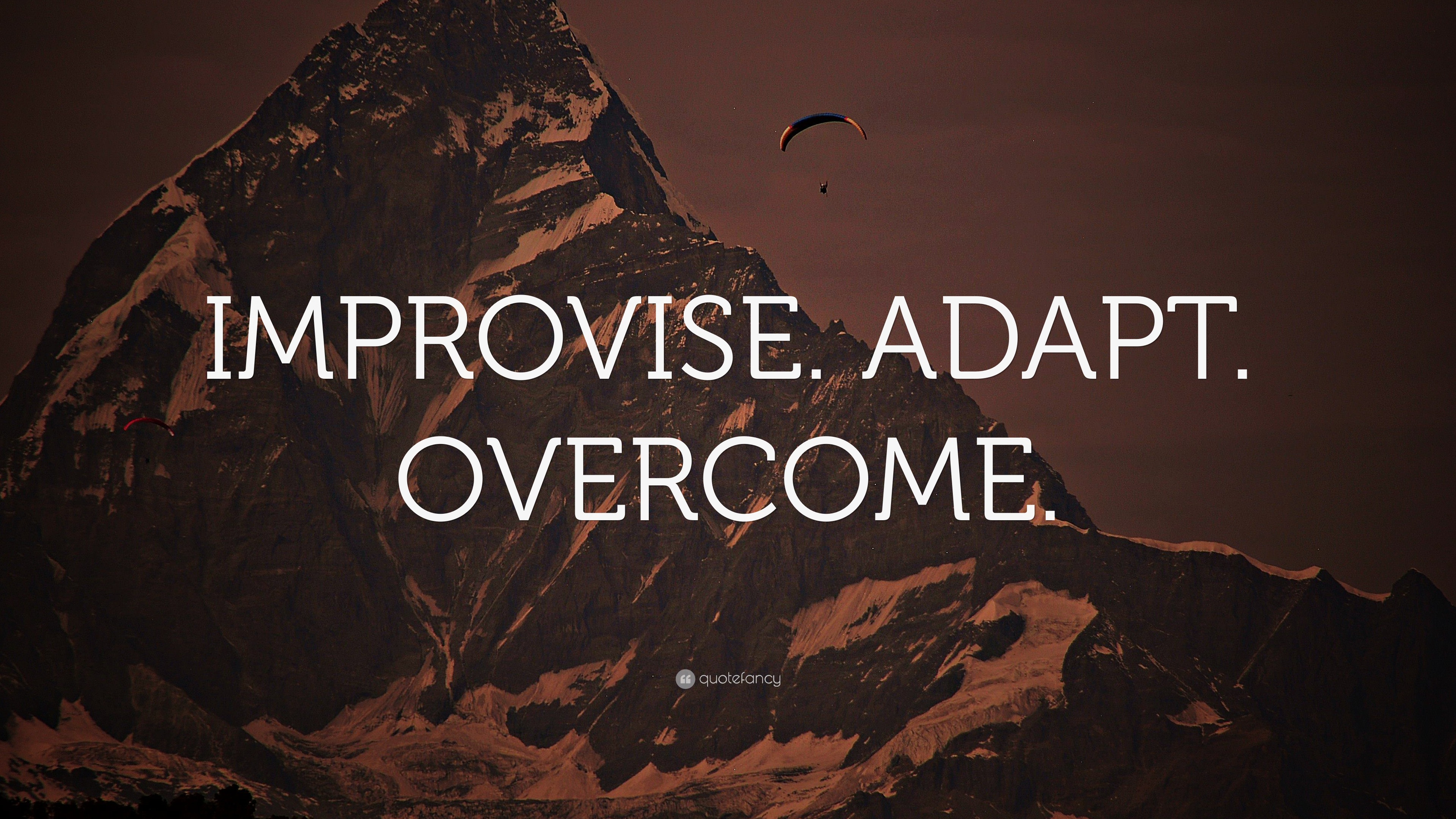 “IMPROVISE. ADAPT. OVERCOME.” Wallpaper by QuoteFancy