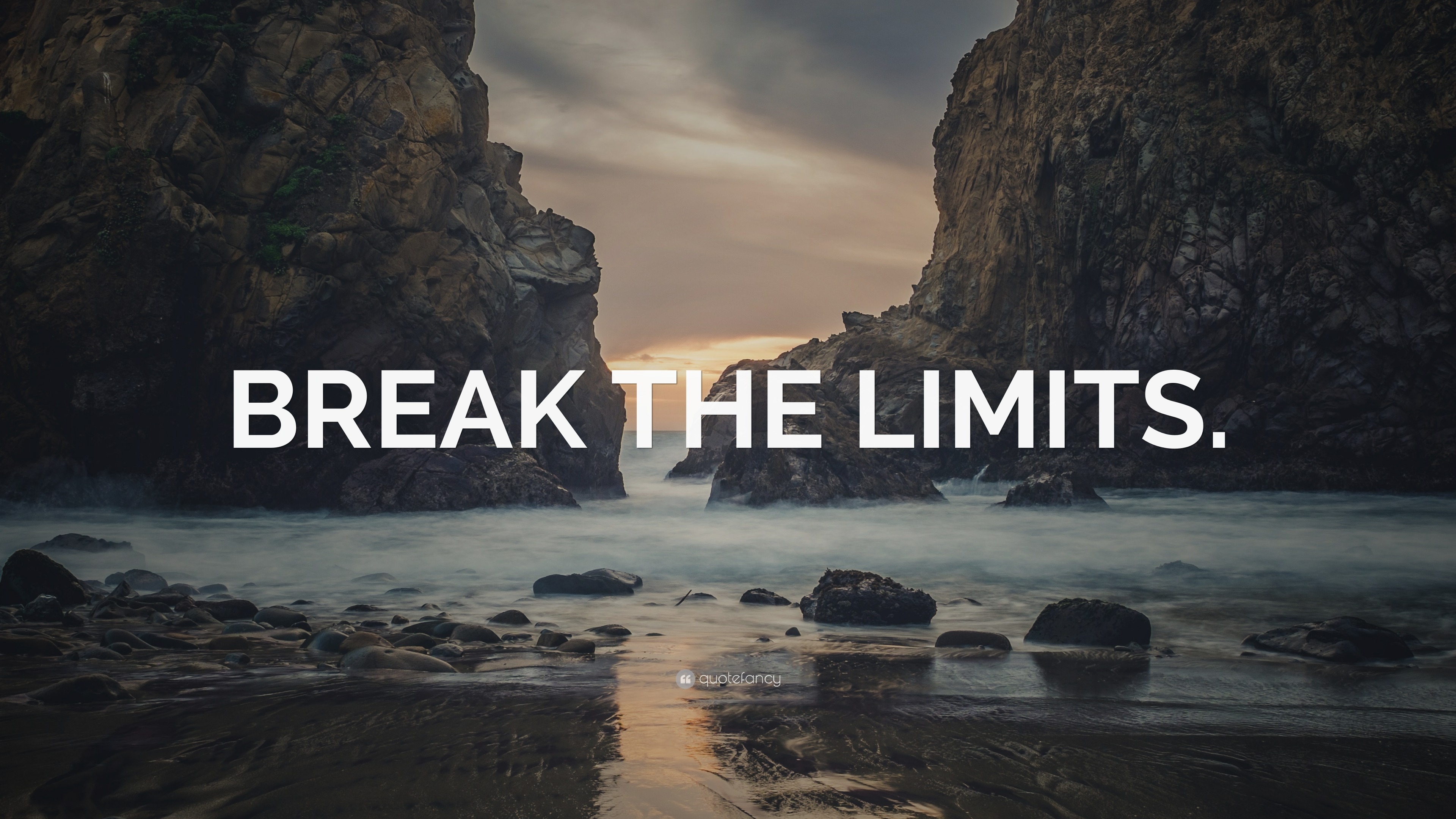 “BREAK THE LIMITS.” Wallpaper by QuoteFancy