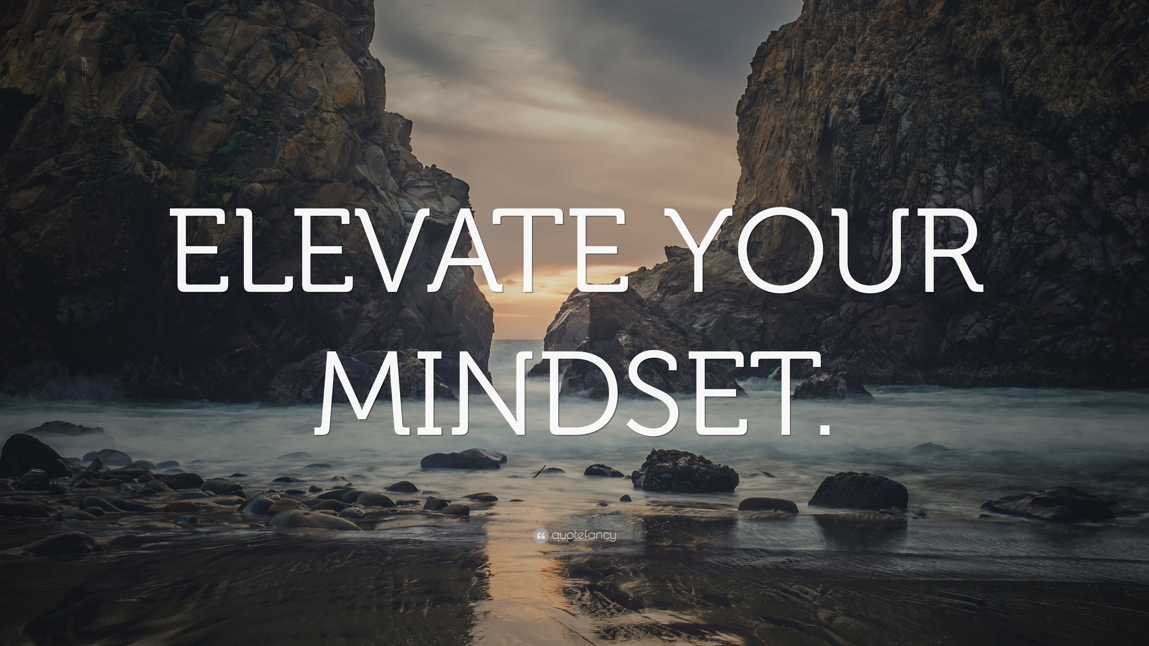 “ELEVATE YOUR MINDSET.” Wallpaper by QuoteFancy