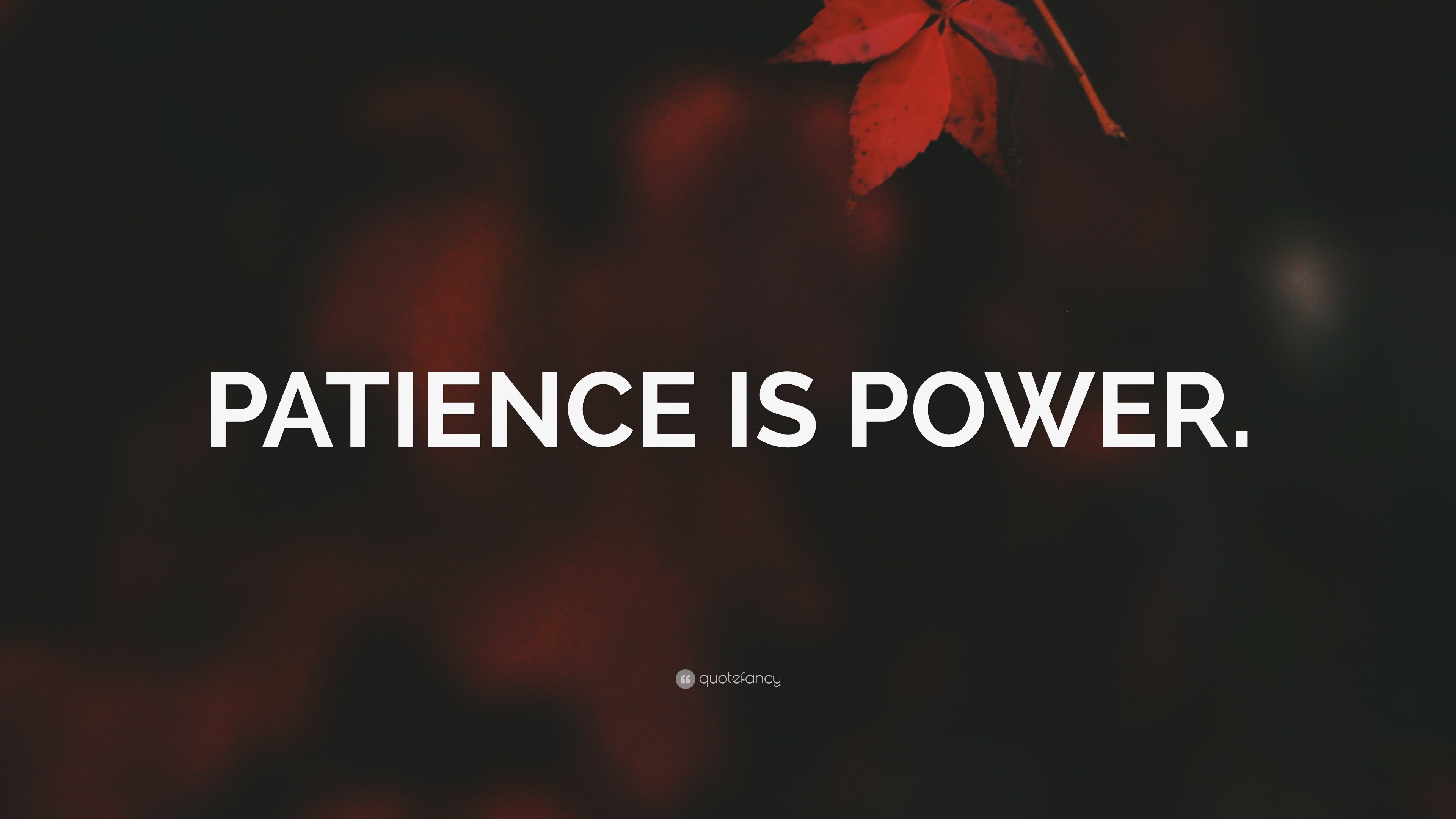 “PATIENCE IS POWER.” Wallpaper by QuoteFancy