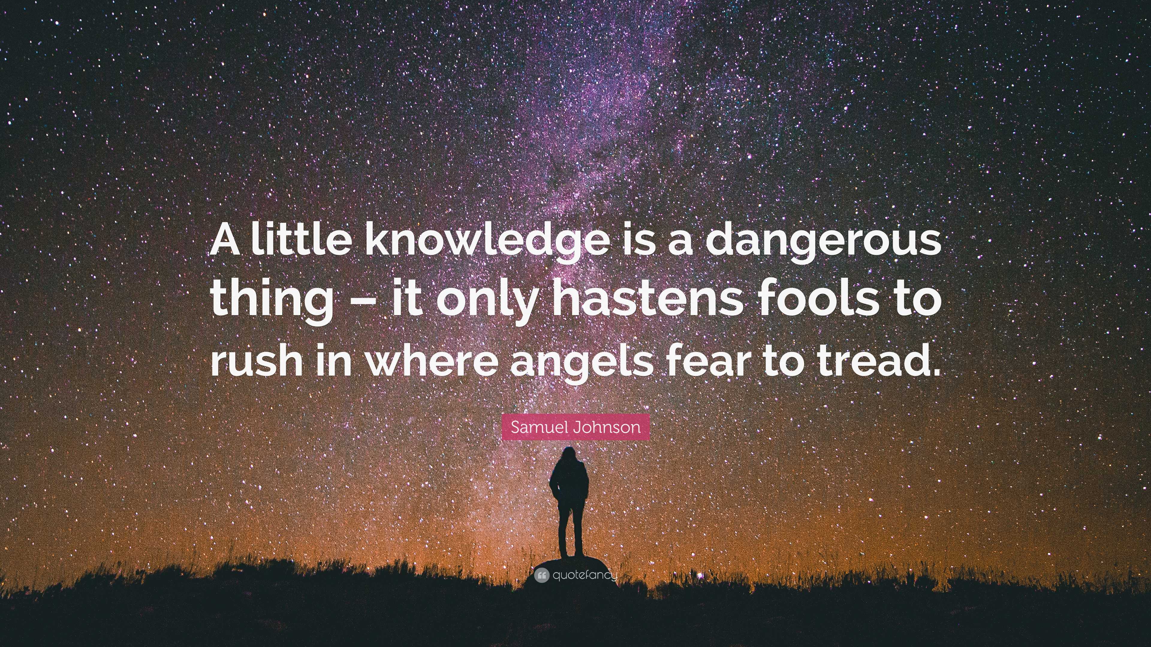 Samuel Johnson Quote: “A little knowledge is a dangerous thing – it ...