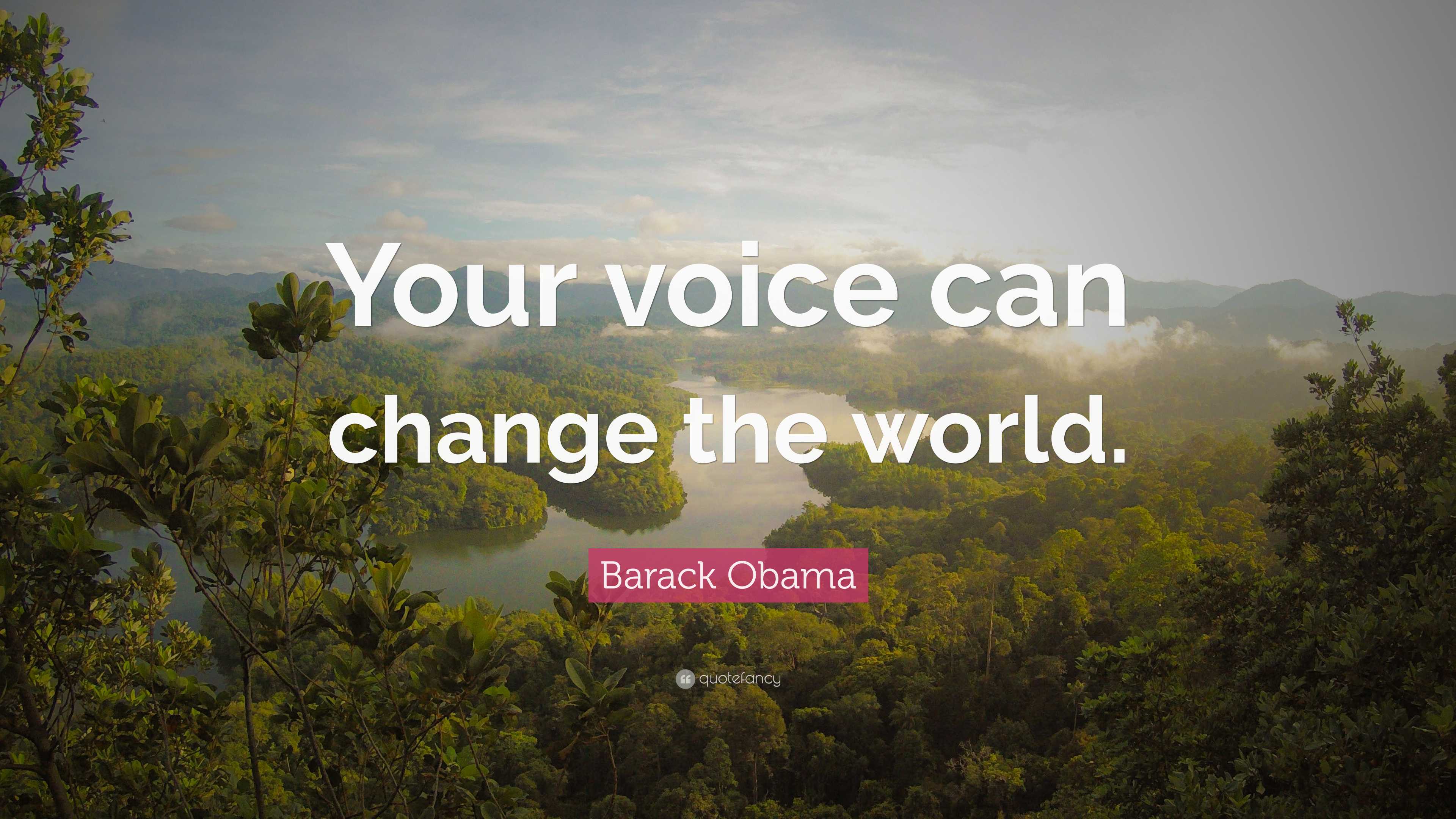 Barack Obama Quote: “Your voice can change the world.”