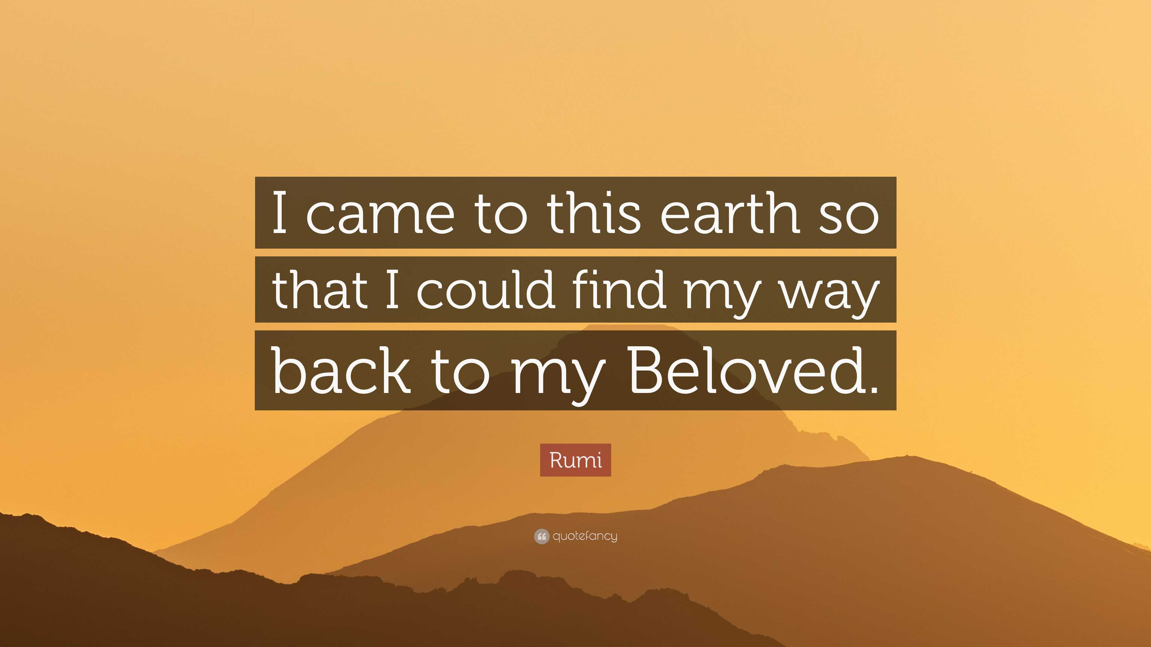 Rumi Quote: โI came to this earth so that I could find my way back to ...