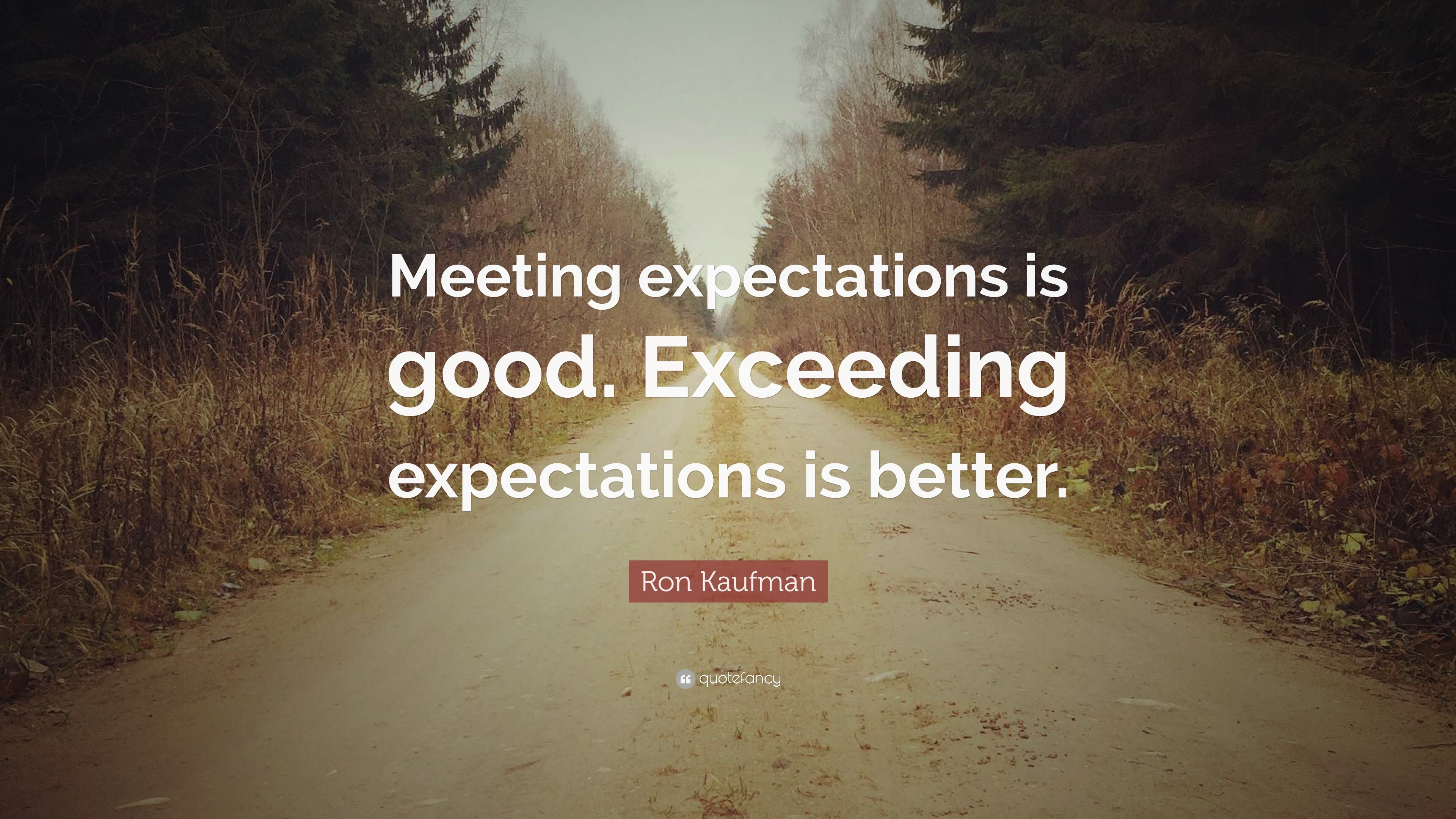 Ron Kaufman Quote: “Meeting expectations is good. Exceeding