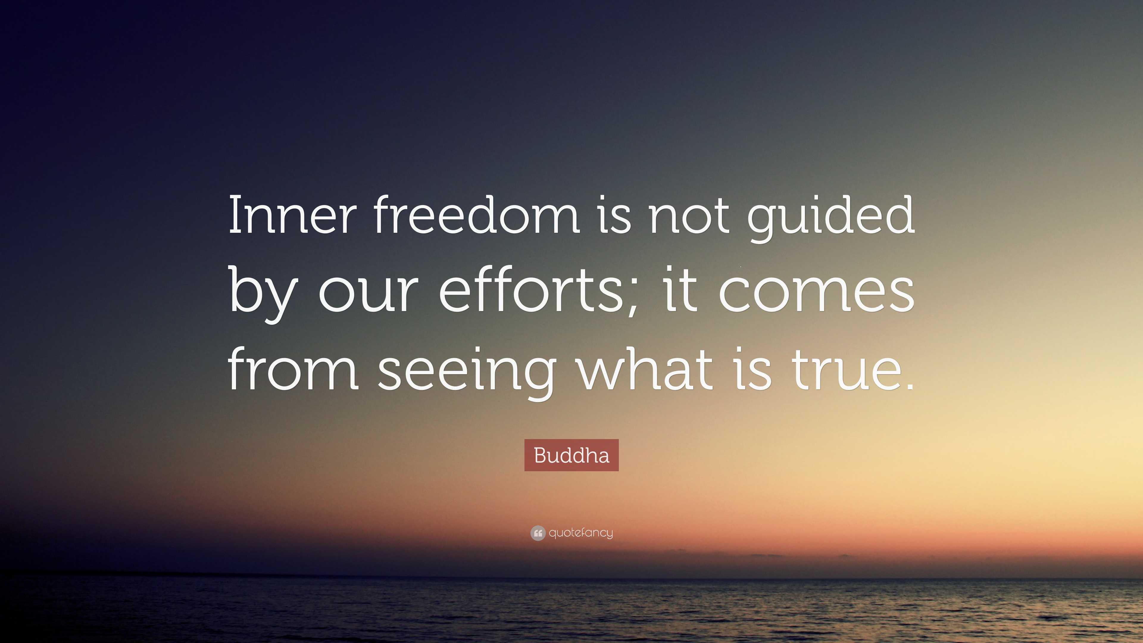 Buddha Quote: “Inner freedom is not guided by our efforts; it comes ...