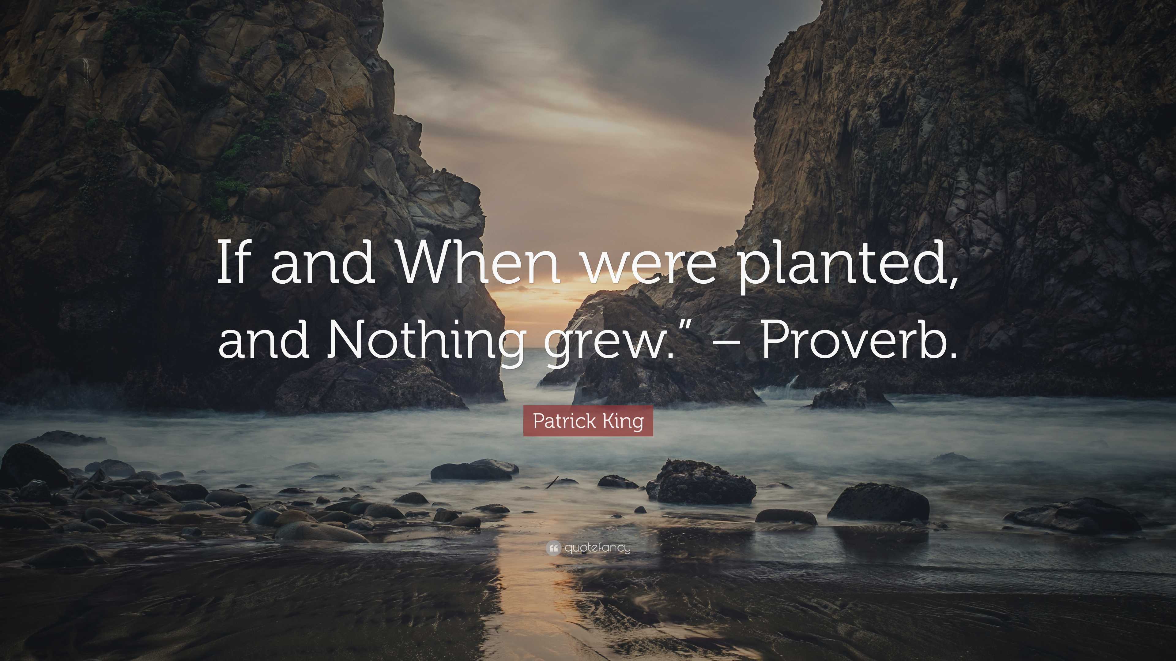 Patrick King Quote If And When Were Planted And Nothing Grew Patrick king quote if and when were planted and nothing grew