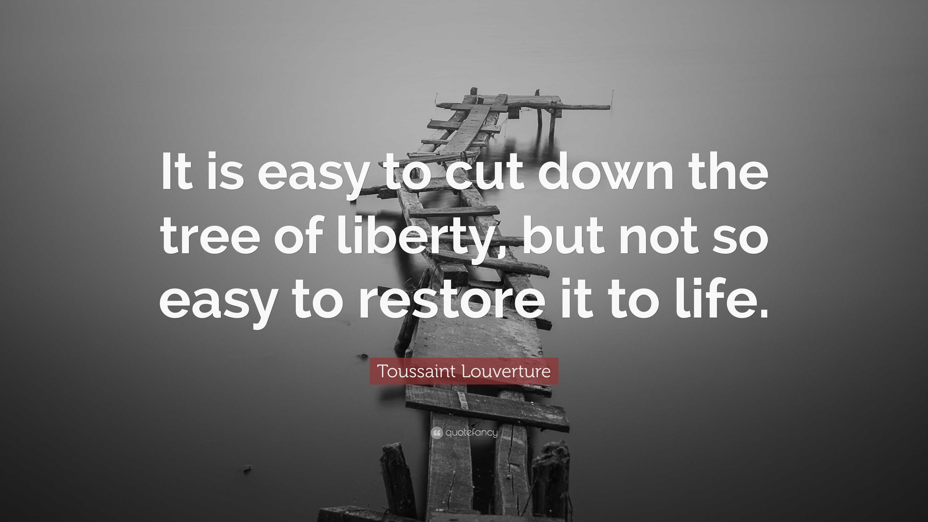 Toussaint Louverture Quote: “It is easy to cut down the tree of liberty