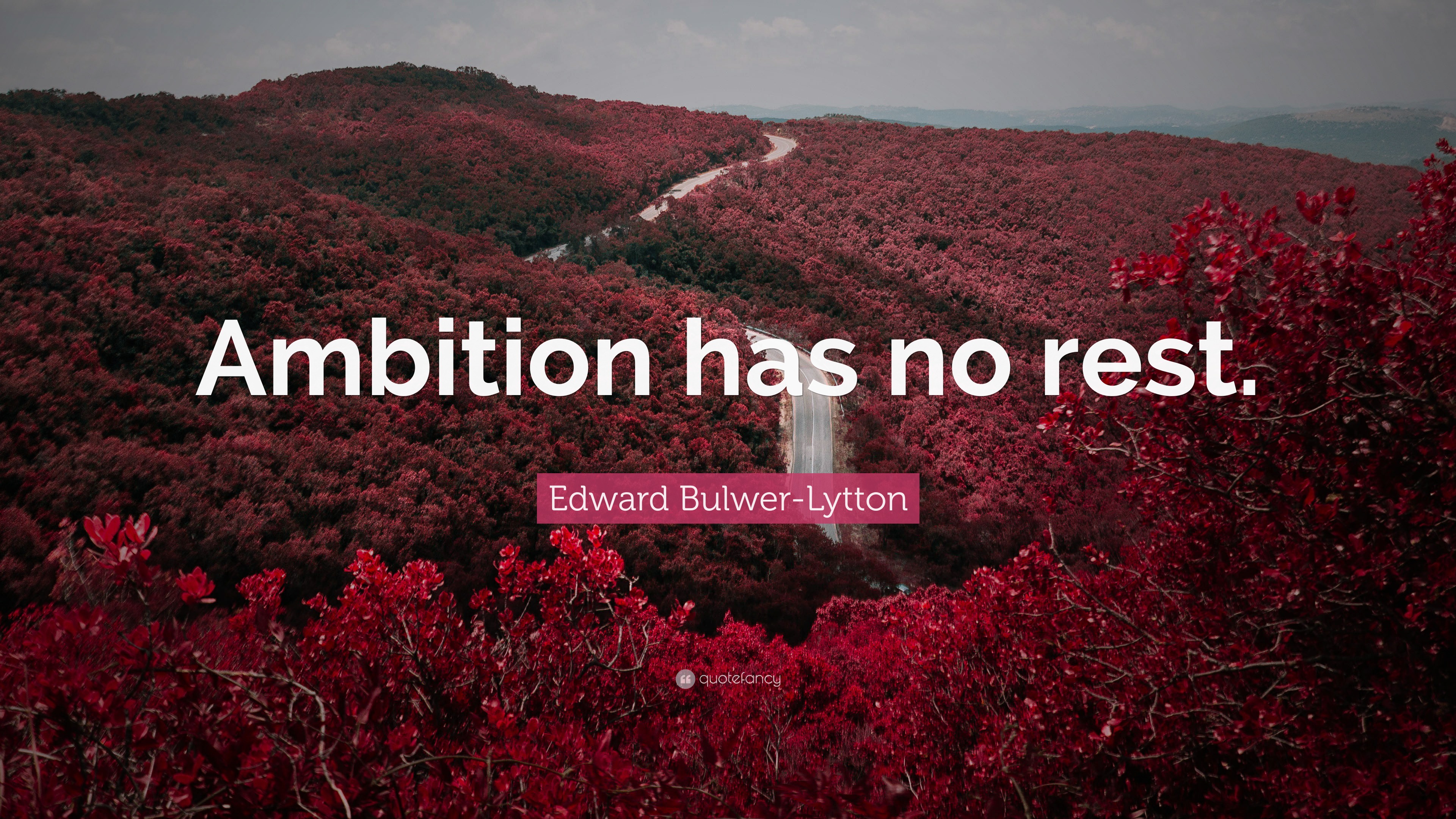 Edward Bulwer-Lytton Quote: “Ambition has no rest.”