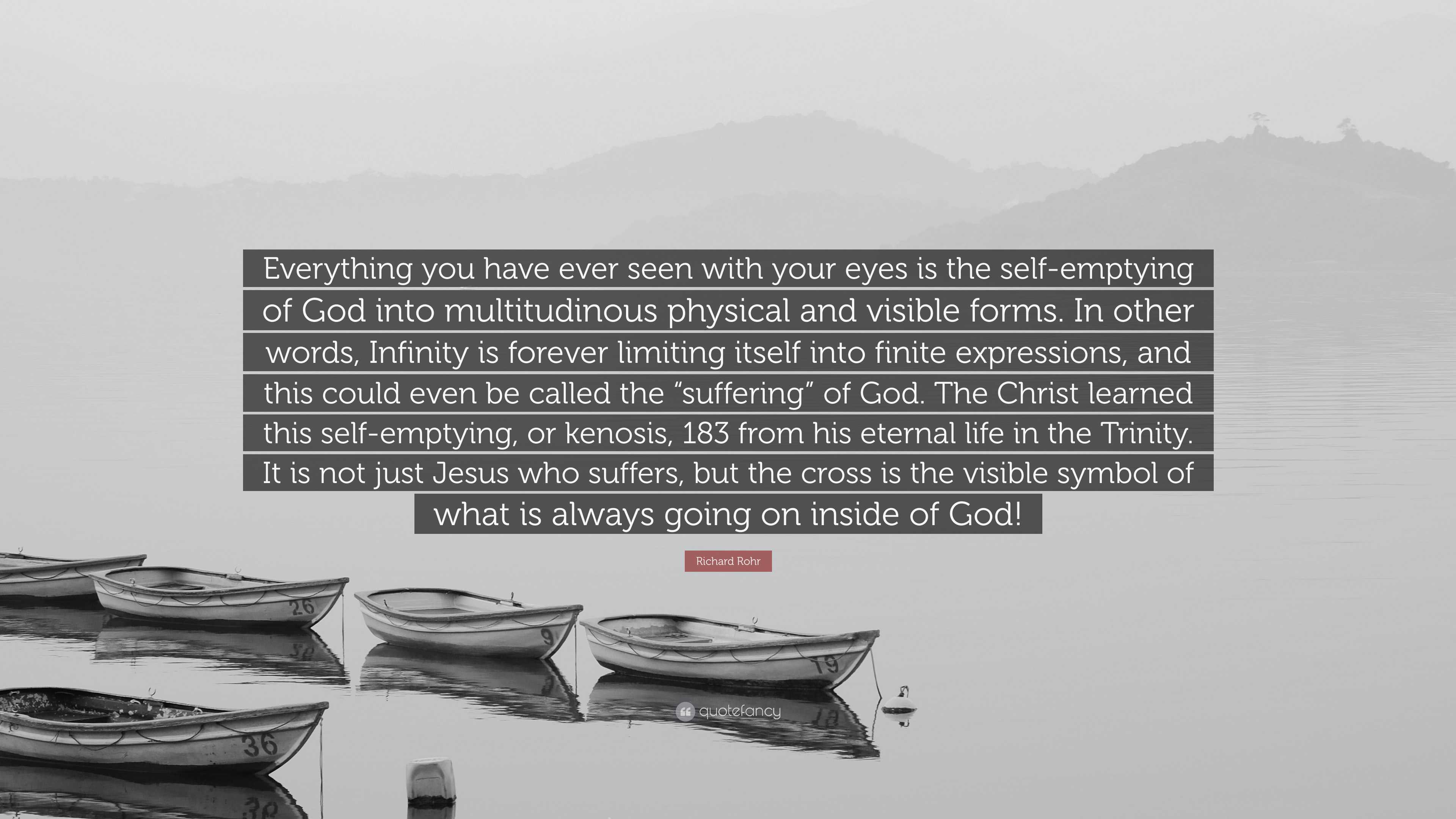 Richard Rohr Quote: “Everything you have ever seen with your eyes is ...