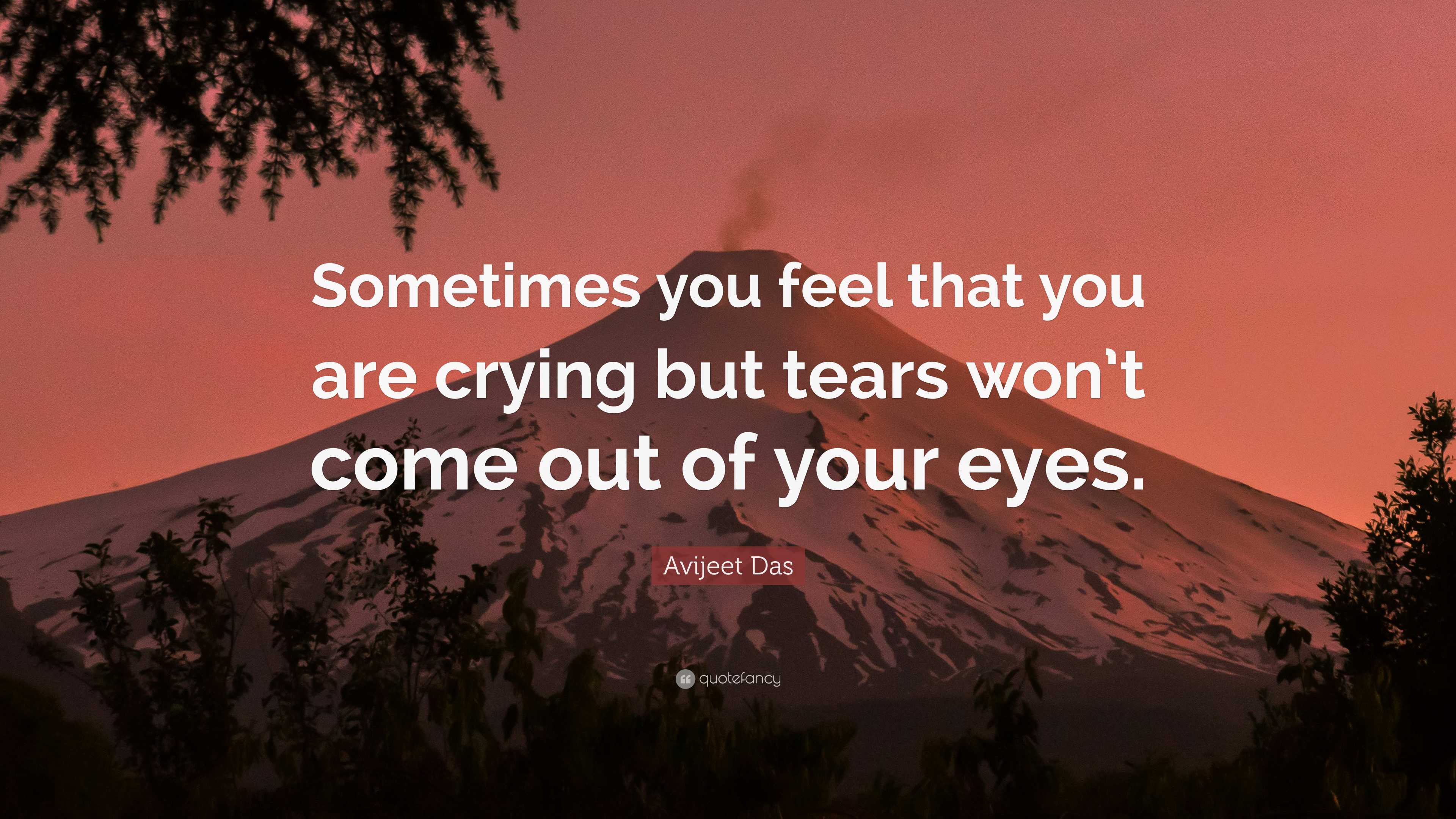 Avijeet Das Quote: “Sometimes you feel that you are crying but tears won't  come out, image size:3840x2160